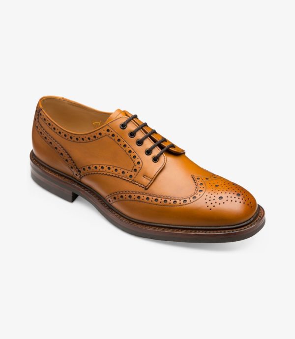 LOAKE ARLINGTON MENS FULL BROGUE LACE UP FORMAL SMART LEATHER SHOES SIZE 