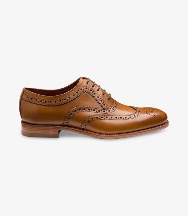 Mens Loake Tan leather Brogue lace up shoes   EDWARD   G FITTING 