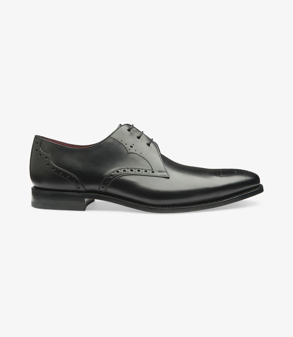 loake black and white brogues