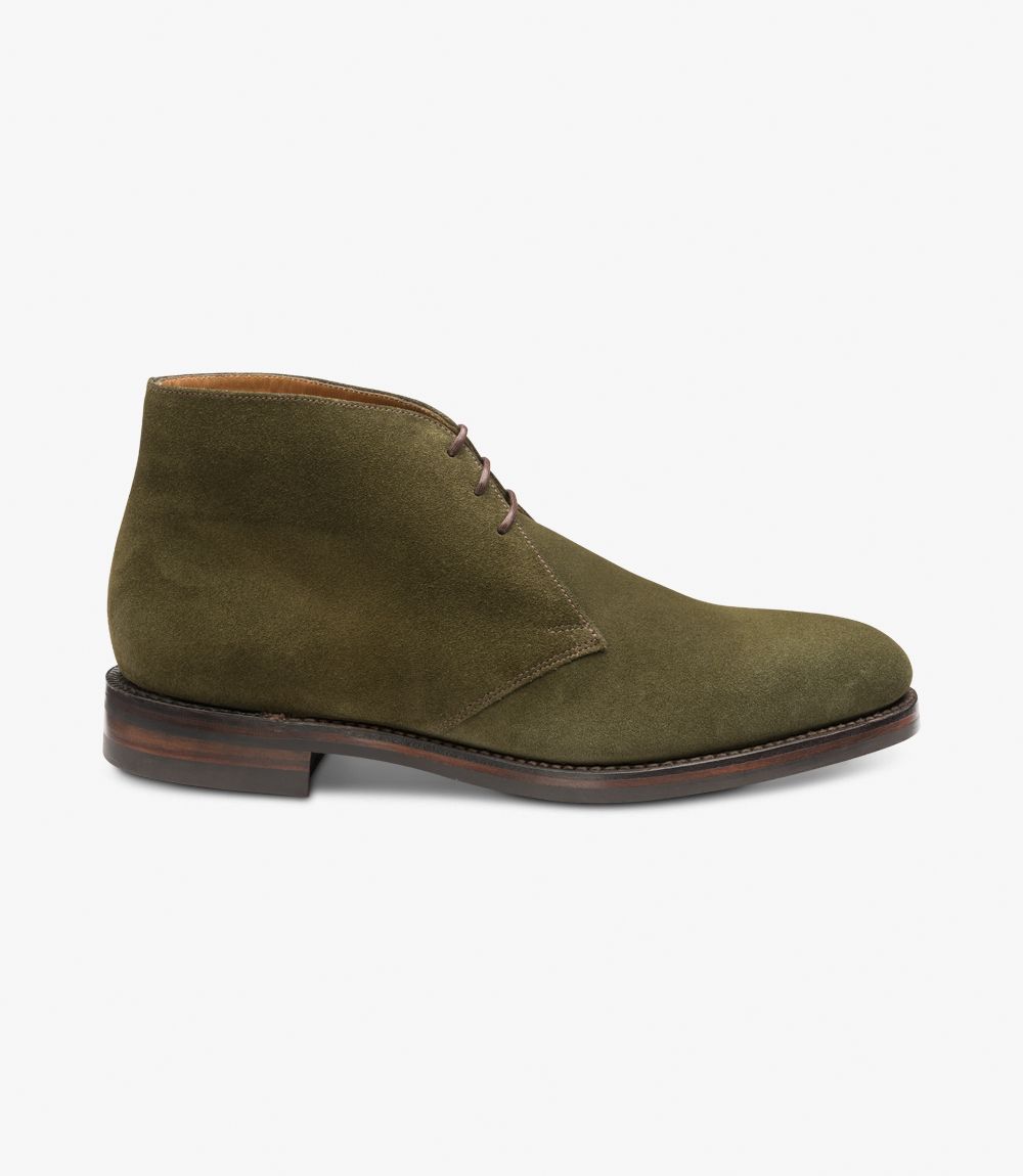 loake green suede boots