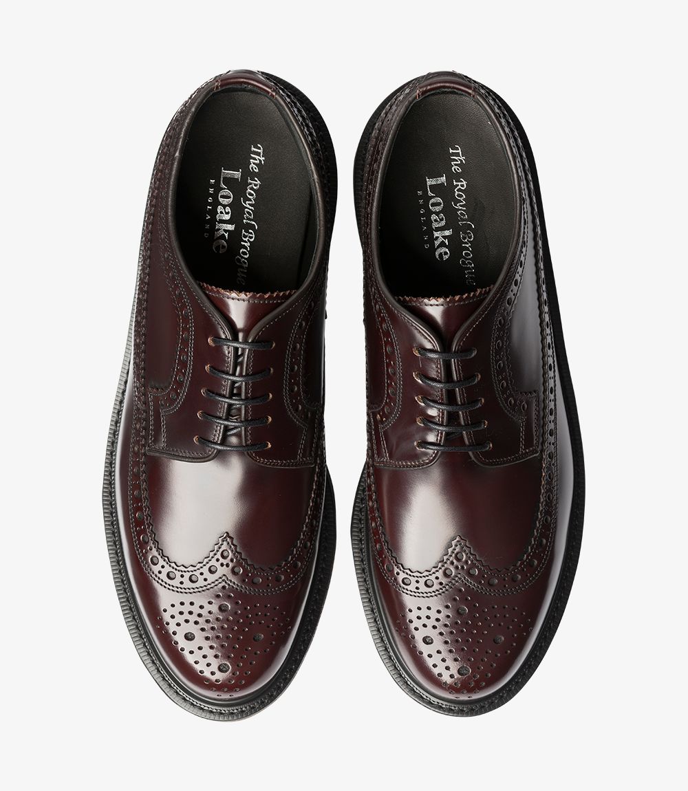 loake black leather brogues