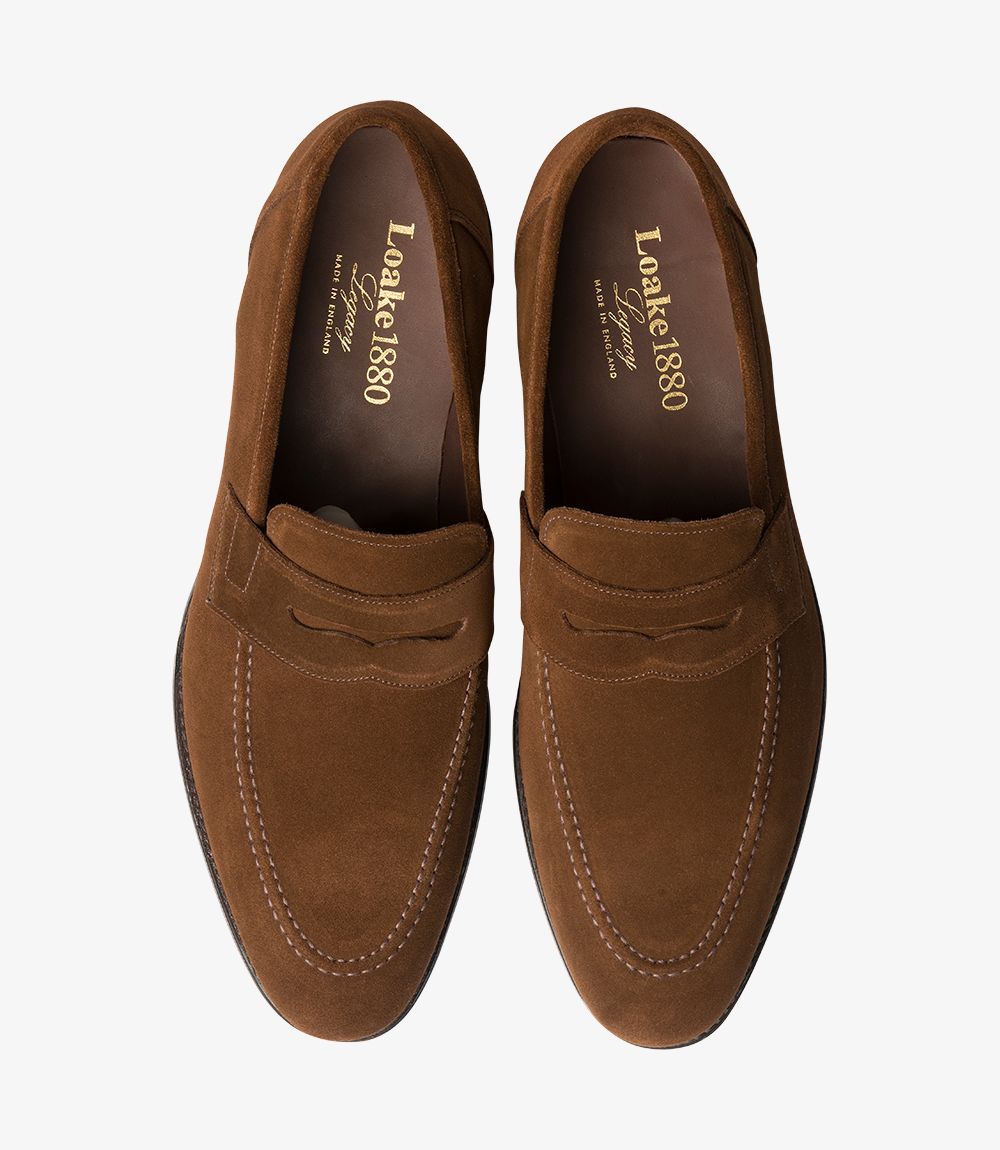 loake brown suede loafers