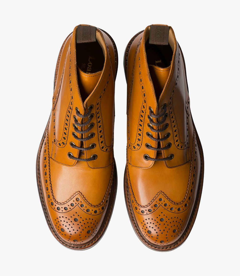 loake bedale tan brogue boots