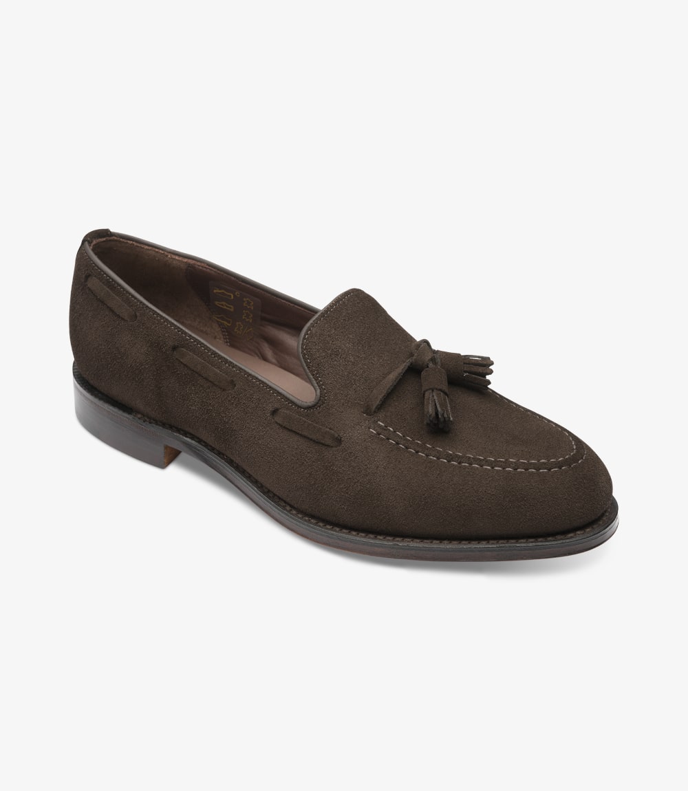 loake tassel loafers black