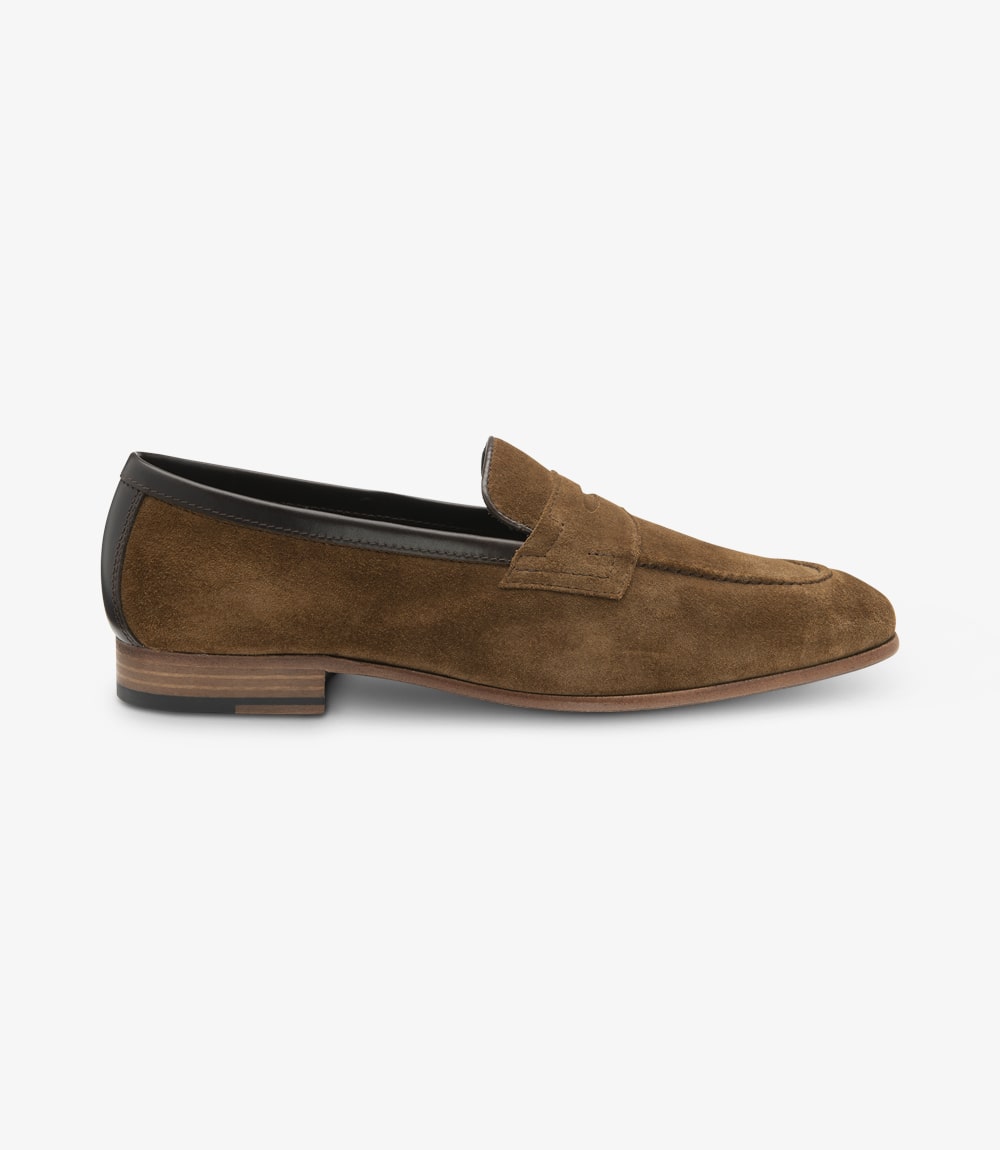 tan suede loafer