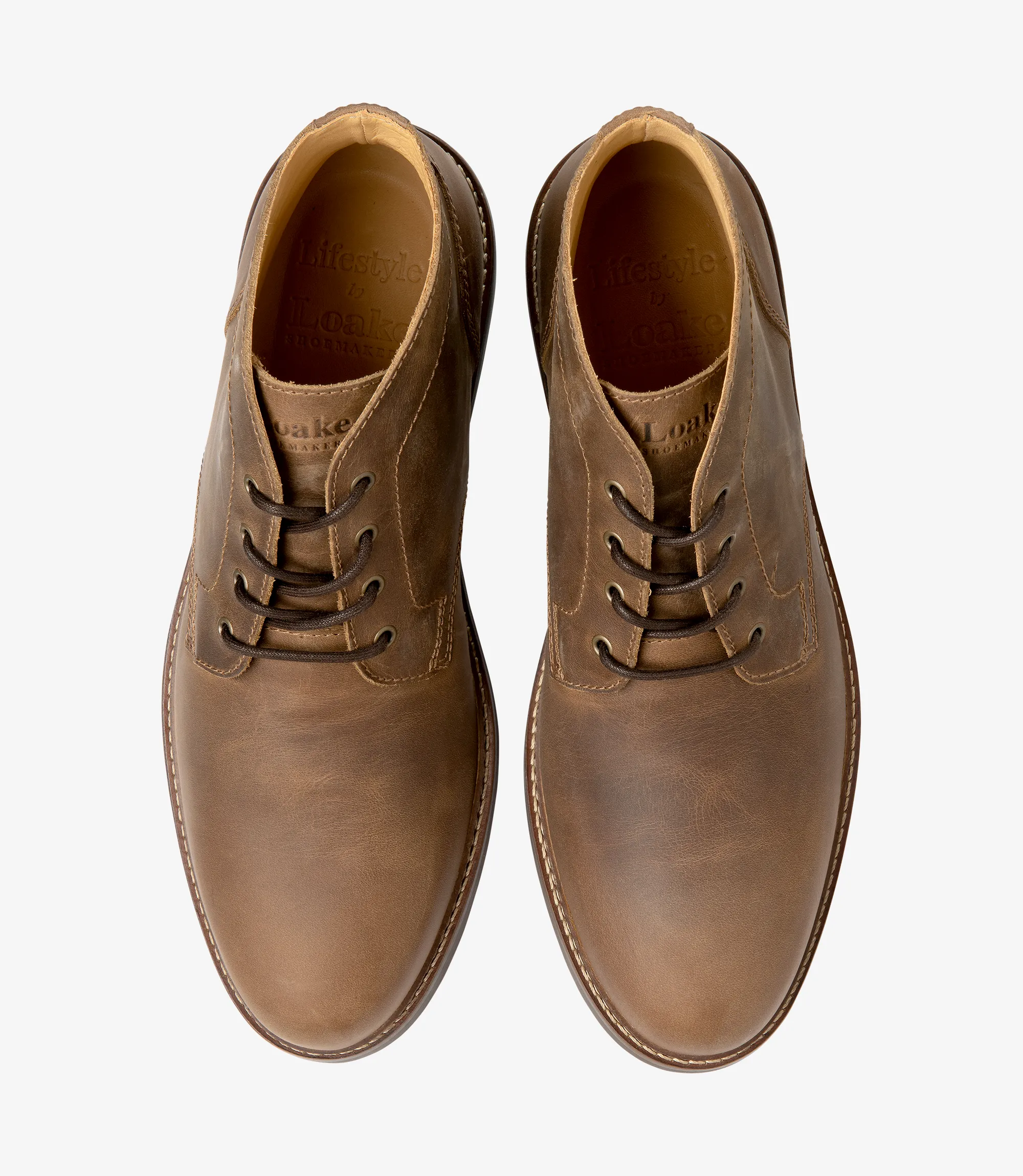 Men's Gilbert Brown Nubuck boot featuring rubber soles | Top View