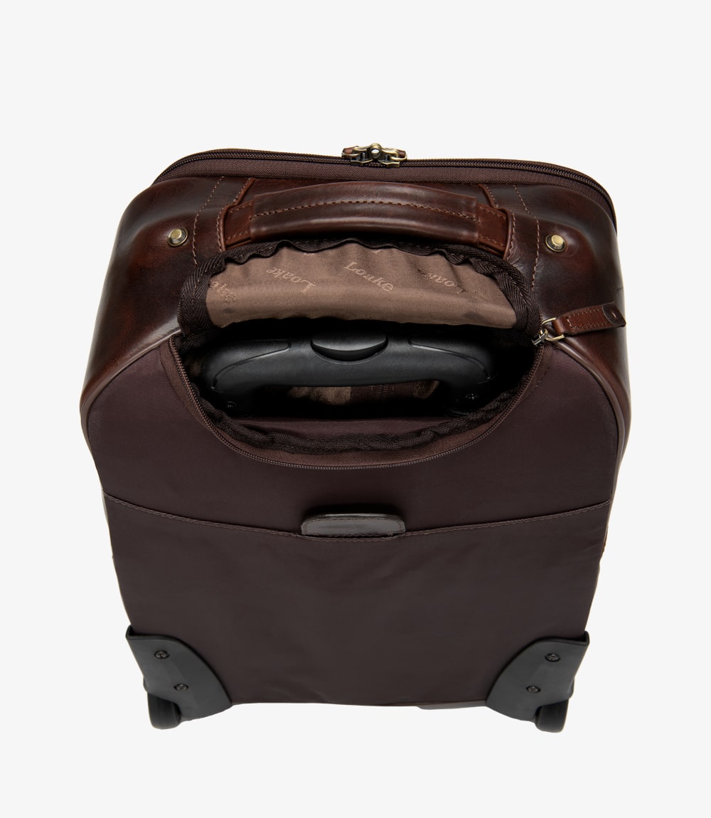 Ashwood Leather Cabin Size Weekend Trolley Bag in Brown