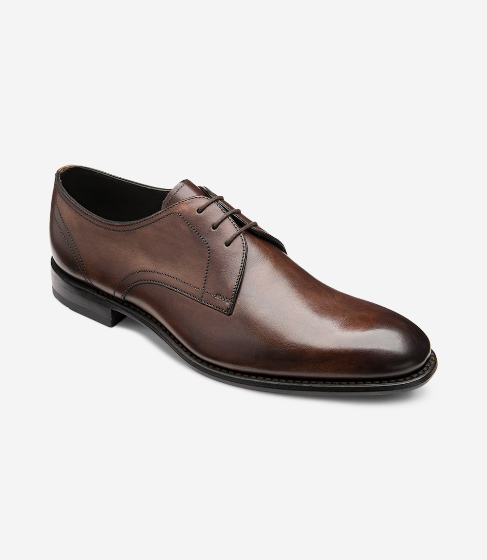 Atherton Dark Brown plain-tie, featuring leather-rubber soles