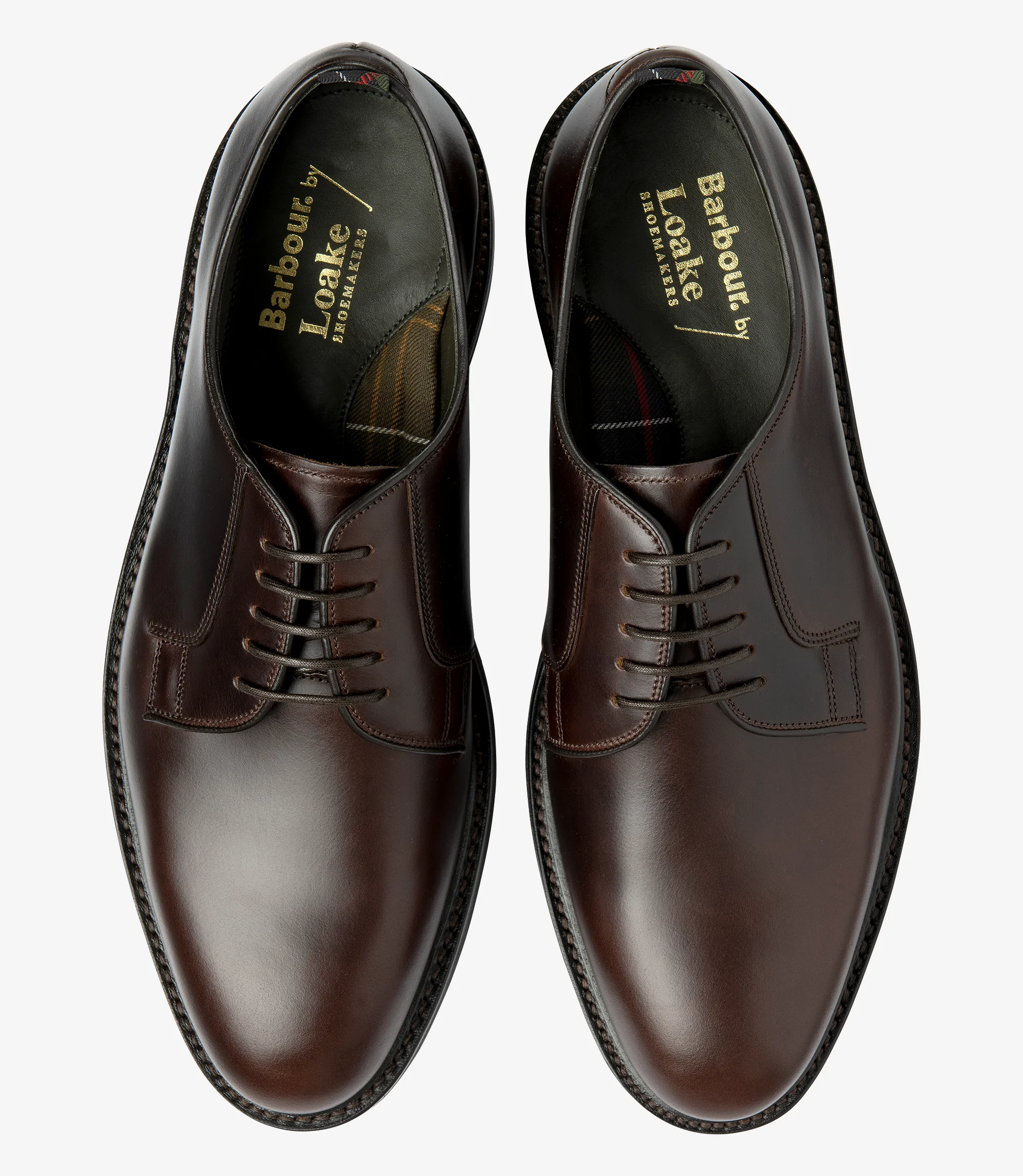 Men's Fernsby Dark Brown plain-tie shoes, featuring rubber soles | Top View