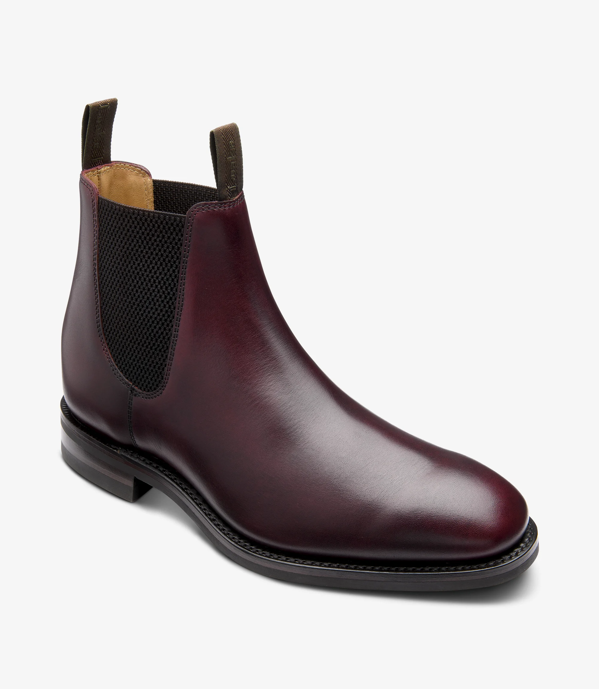 Loake Chatsworth Burgundy Calf Leather Boot single product shot on an angle