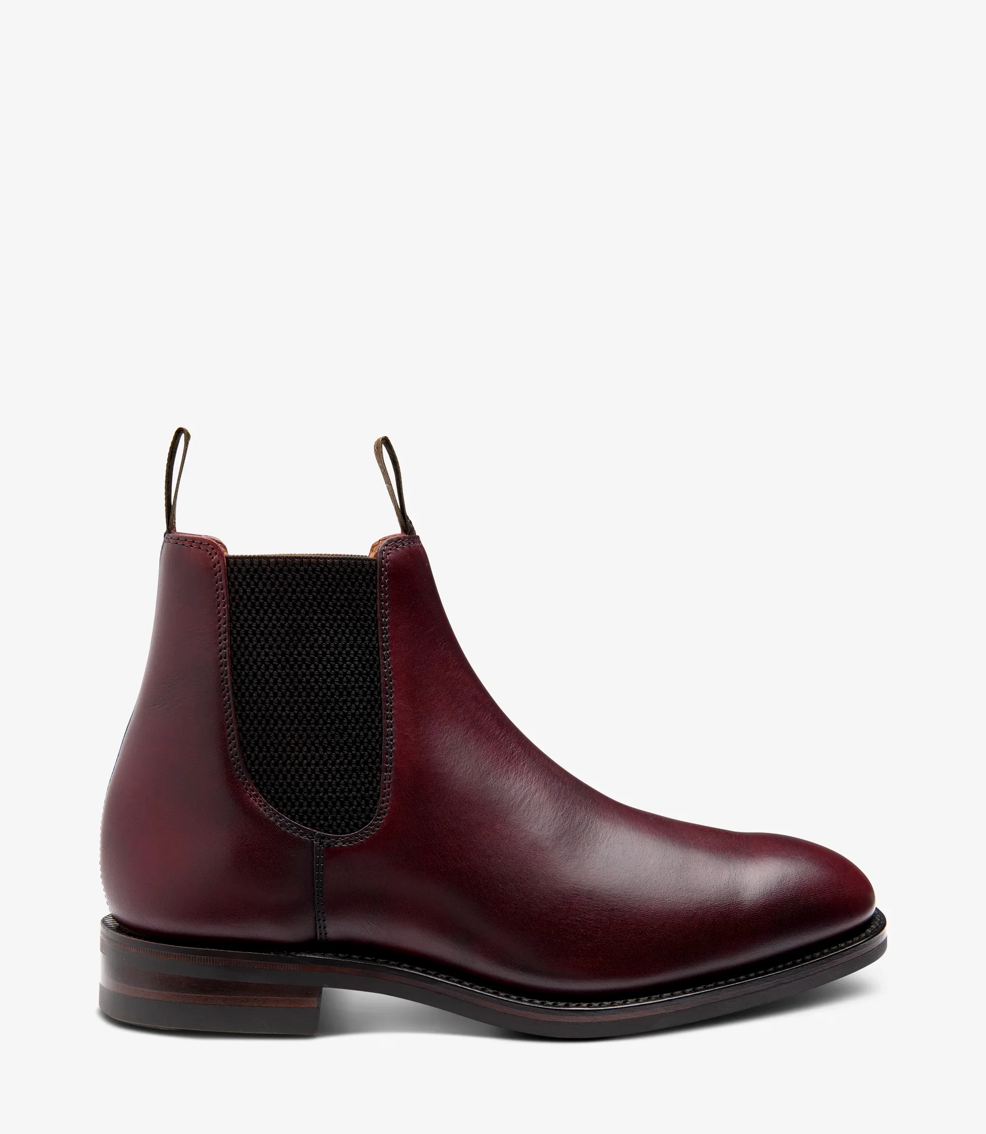 Loake Chatsworth Burgundy Calf Leather Boot single product shot side view