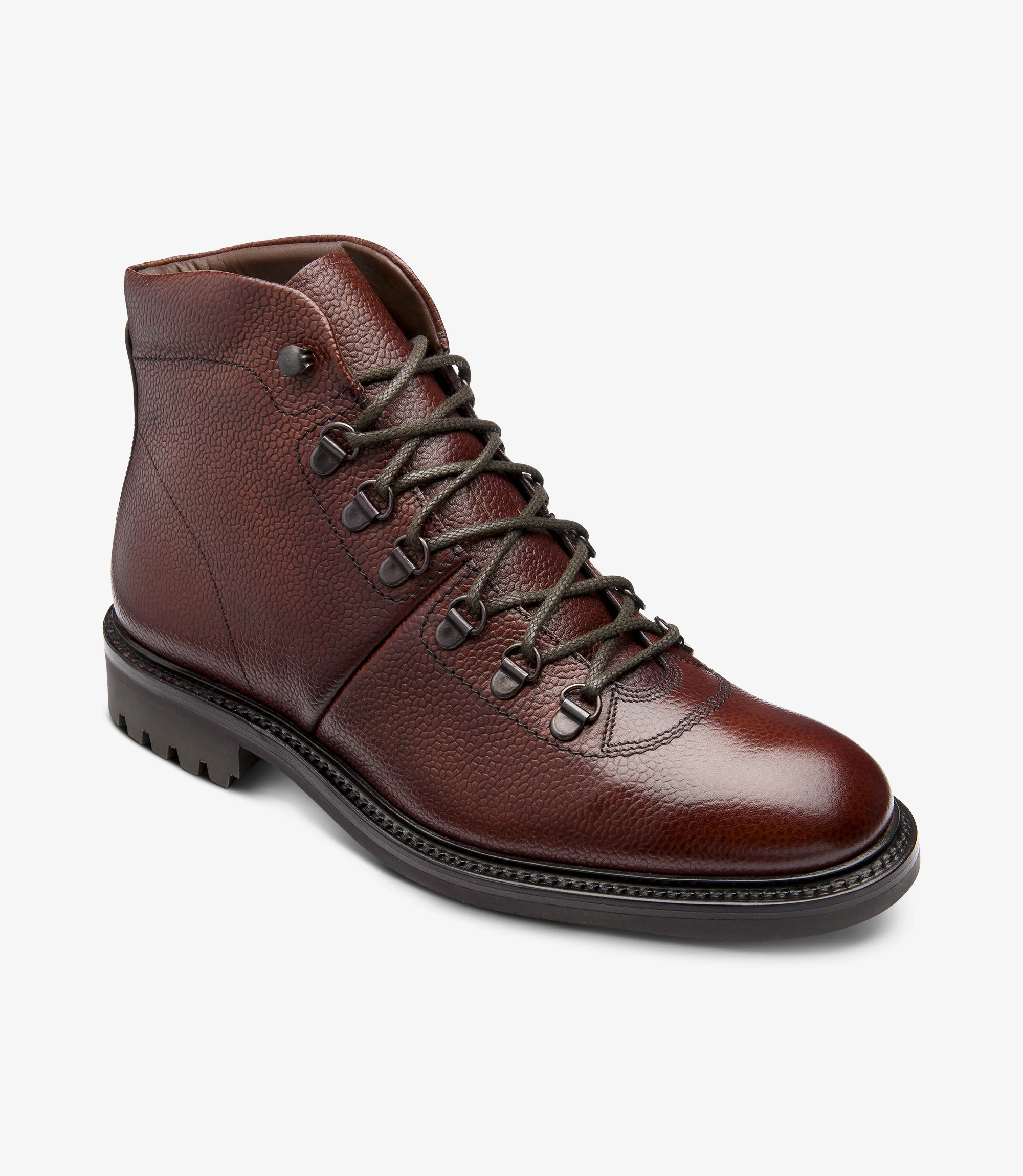 Loake Hiker Boot in Burgundy Grain Calf Leather single angle shot