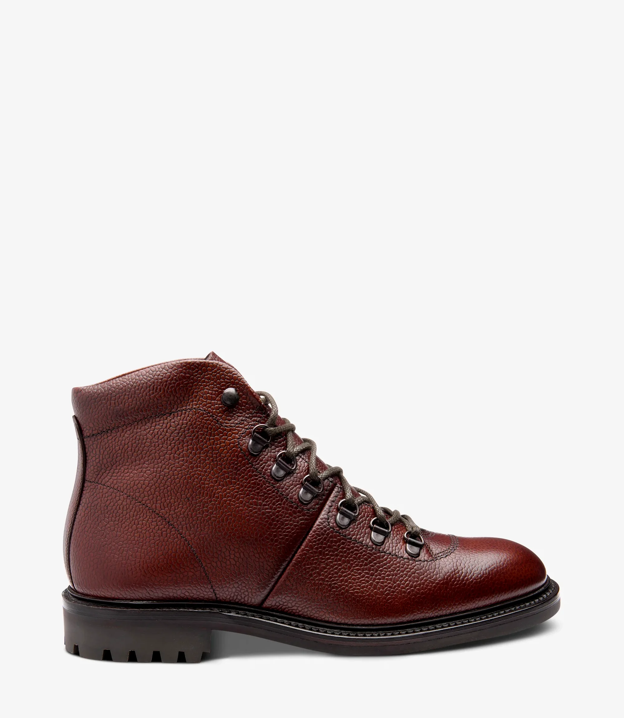 Loake Hiker Boot in Burgundy Grain Calf Leather single side shot