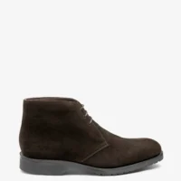 Men's Altman Dark brown suede boot shoes featuring rubber soles | Side View