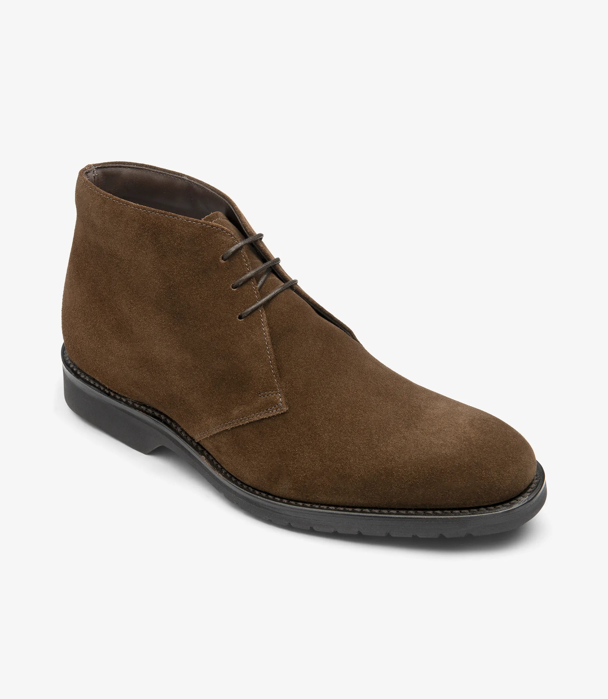 Men's Altman Brown Suede boot shoes featuring rubber soles | Angle View