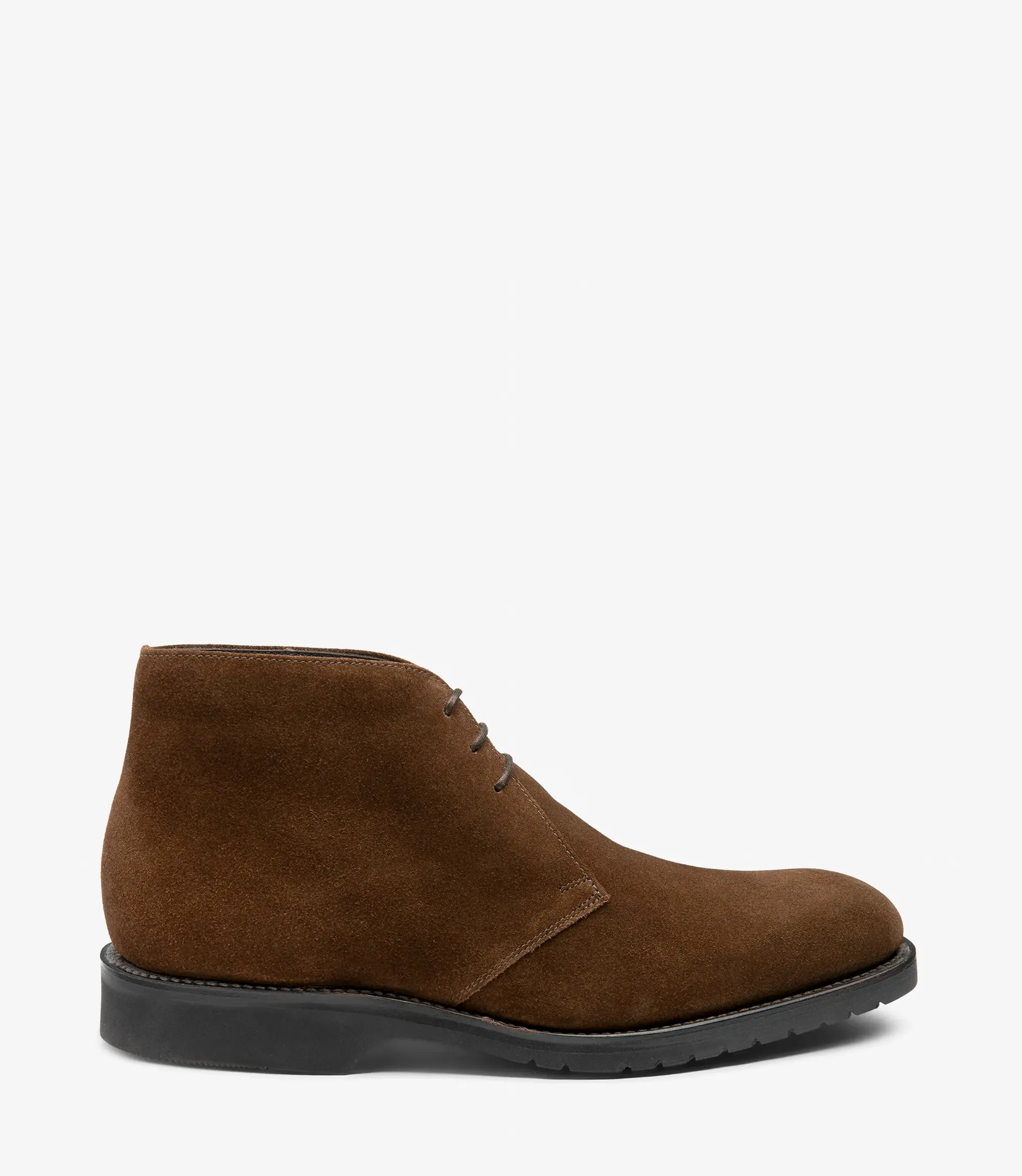 Men's Altman Brown Suede boot shoes featuring rubber soles | Side View