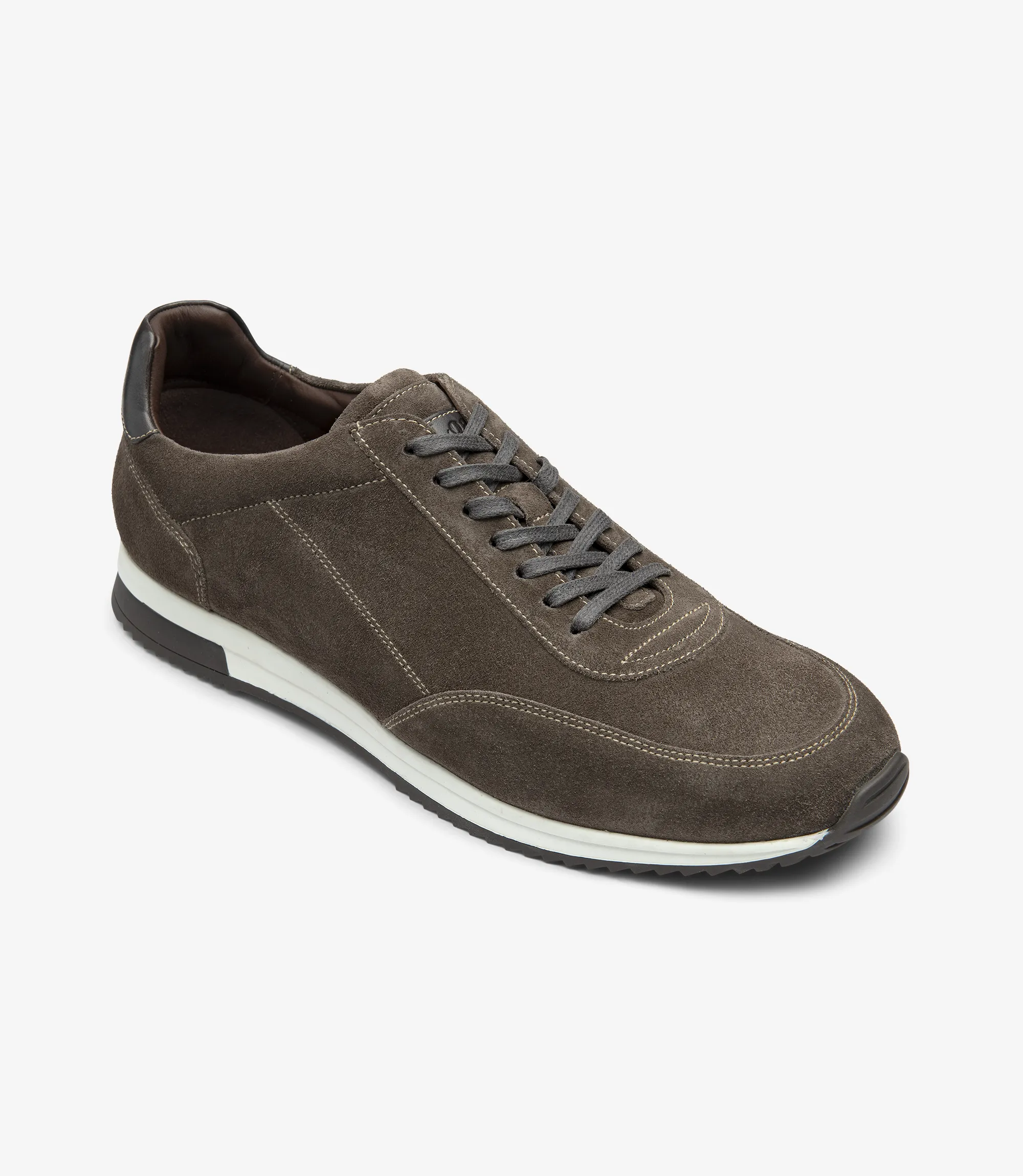Men's Bannister Anthracite trainer shoes featuring rubber soles | Angle View