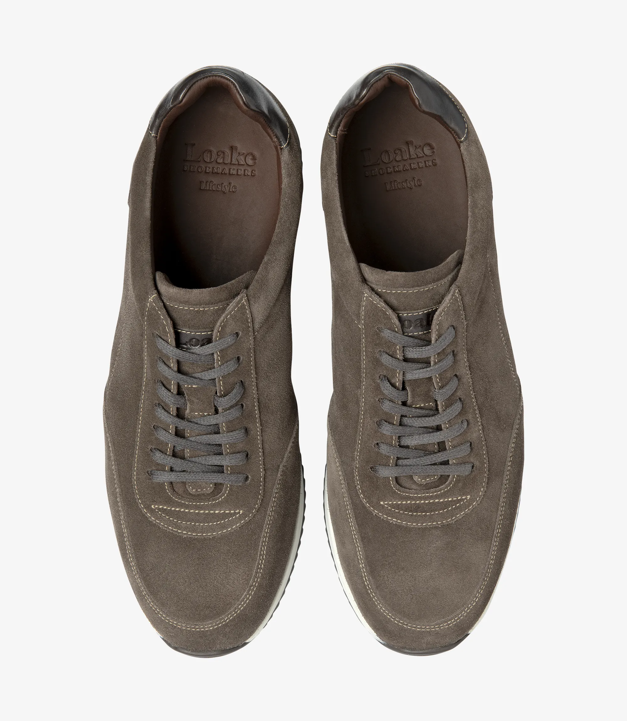 Men's Bannister Anthracite trainer shoes featuring rubber soles | Top View