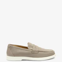 Men's Como Grey loafer shoes featuring rubber soles | Side View