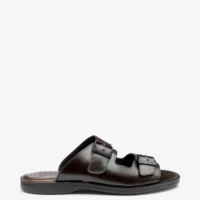 Men's Gozo Dark Brown sandal shoes featuring rubber soles | Side View
