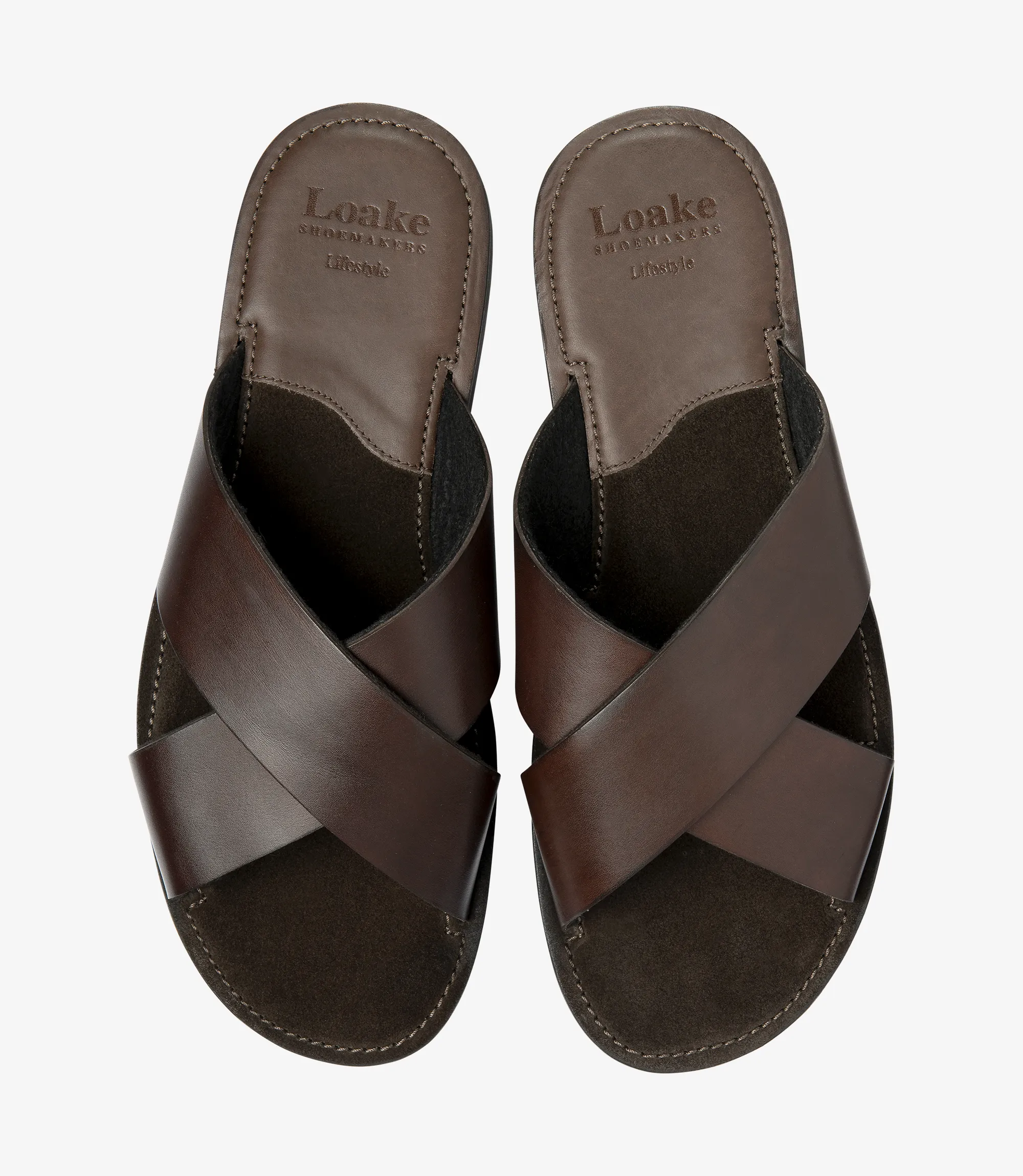 Men's Gozo Dark Brown sandal shoes featuring rubber soles | Top View