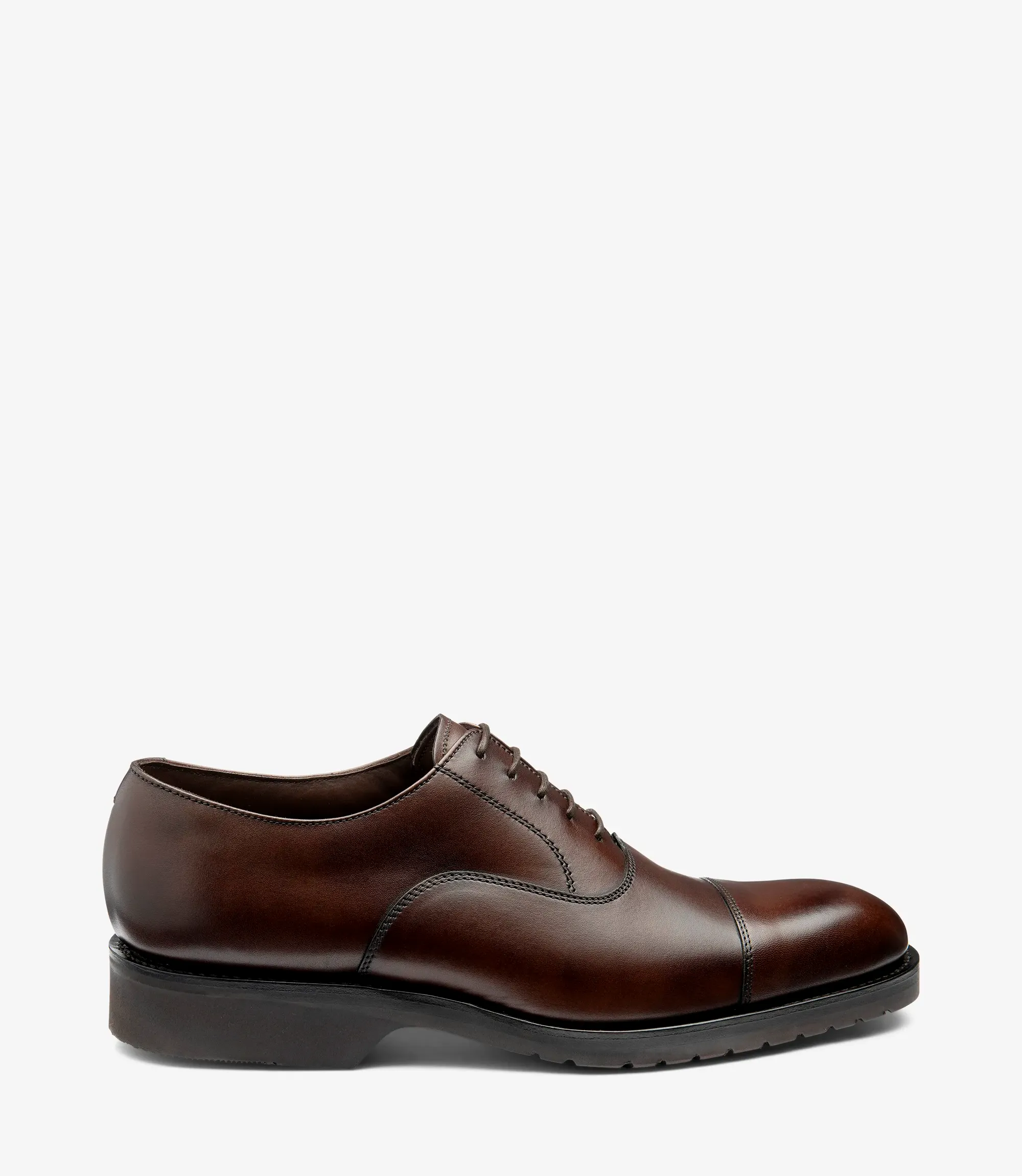 Men's Hitchcock Dark Brown toe-cap shoes featuring rubber soles | Side View