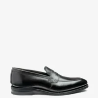 Men's Lynch Black loafer shoes featuring rubber soles | Side View