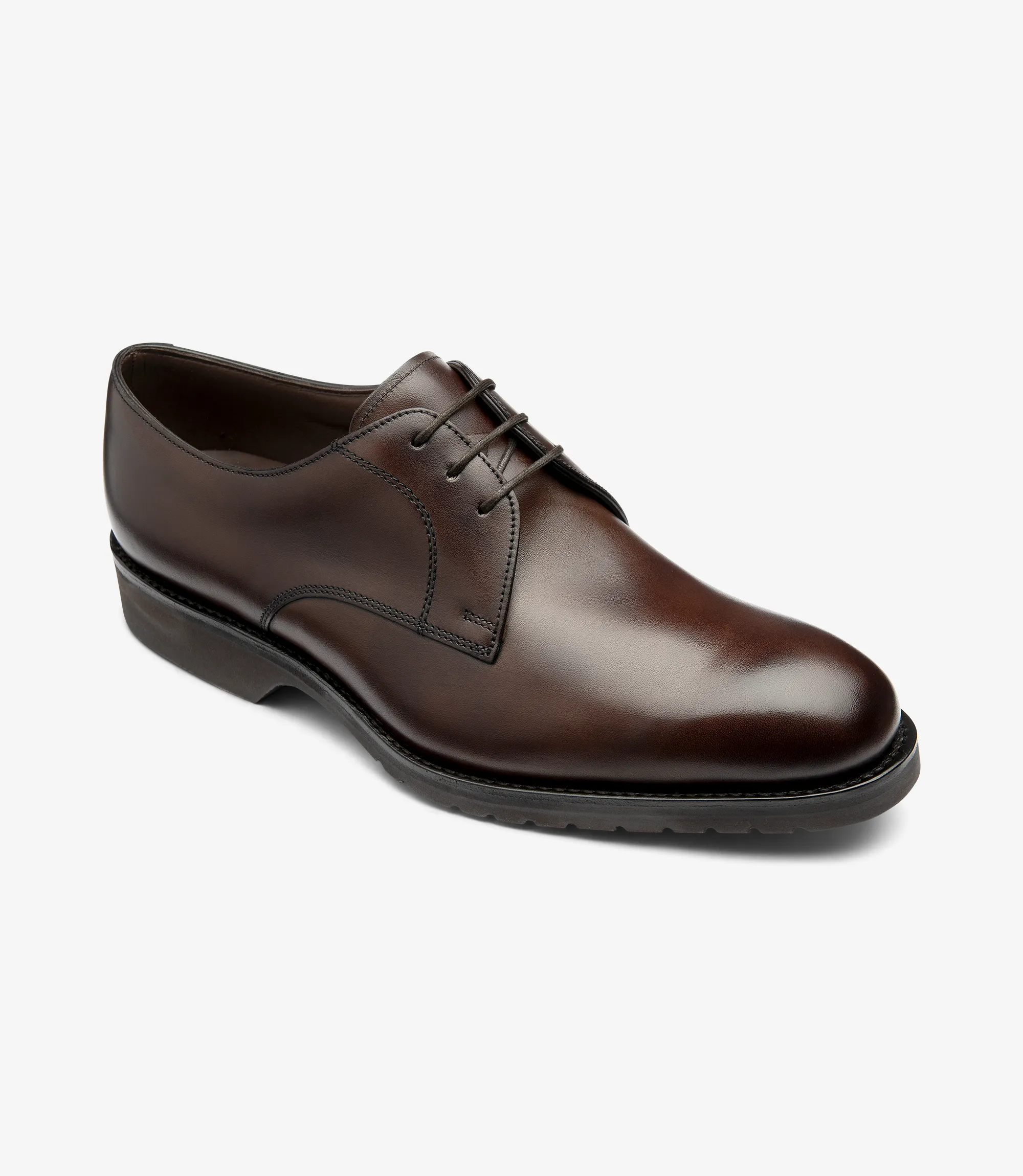 Men's Orson Dark Brown plain-tie shoes featuring rubber soles | Angle View