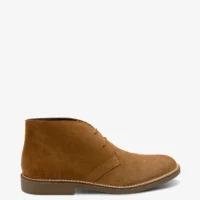 Men's Sahara Chestnut Brown Suede boot shoes featuring rubber soles | Side View
