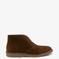 Men's Sahara Brown Suede boot shoes featuring rubber soles | Side View