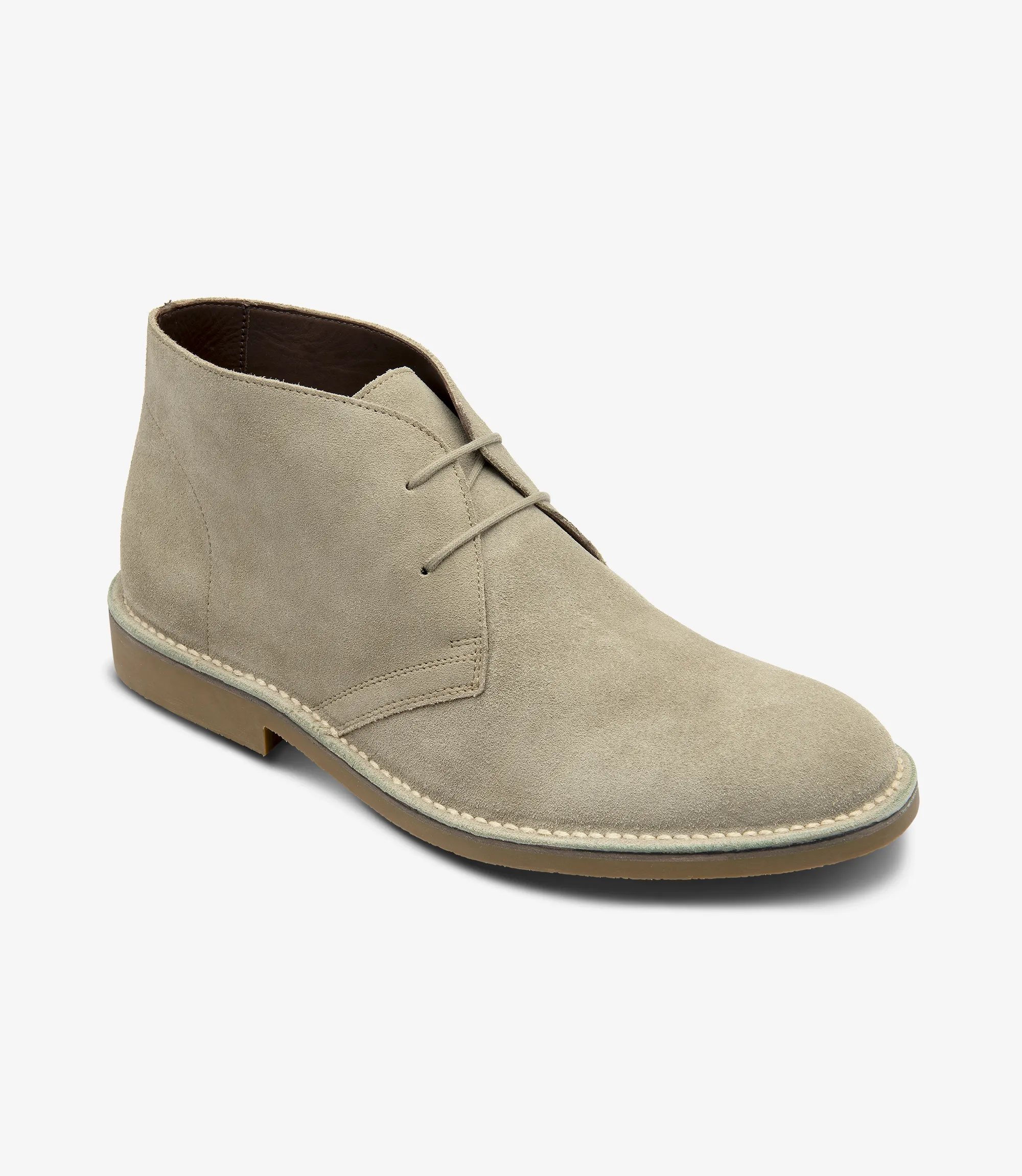 Men's Sahara Sand Suede boot shoes featuring rubber soles | Angle View