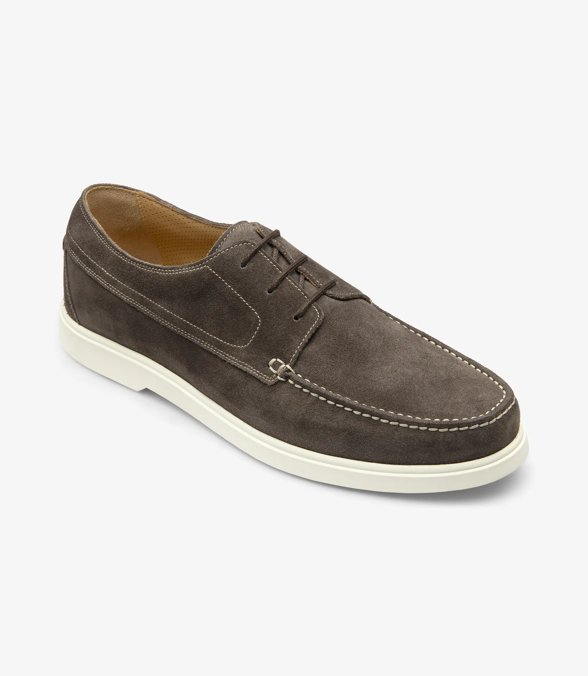 Men's Sardinia Anthracite loafer shoes featuring rubber soles | Angle View