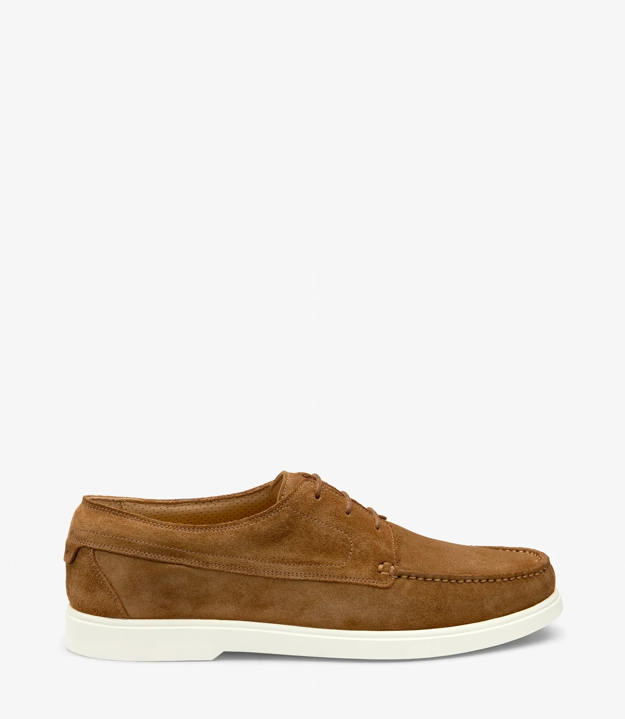 Men's Sardinia Chestnut Brown loafer shoes featuring rubber soles | Side View