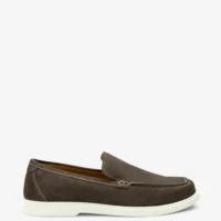 Men's Tuscany Anthracite loafer shoes featuring rubber soles | Side View