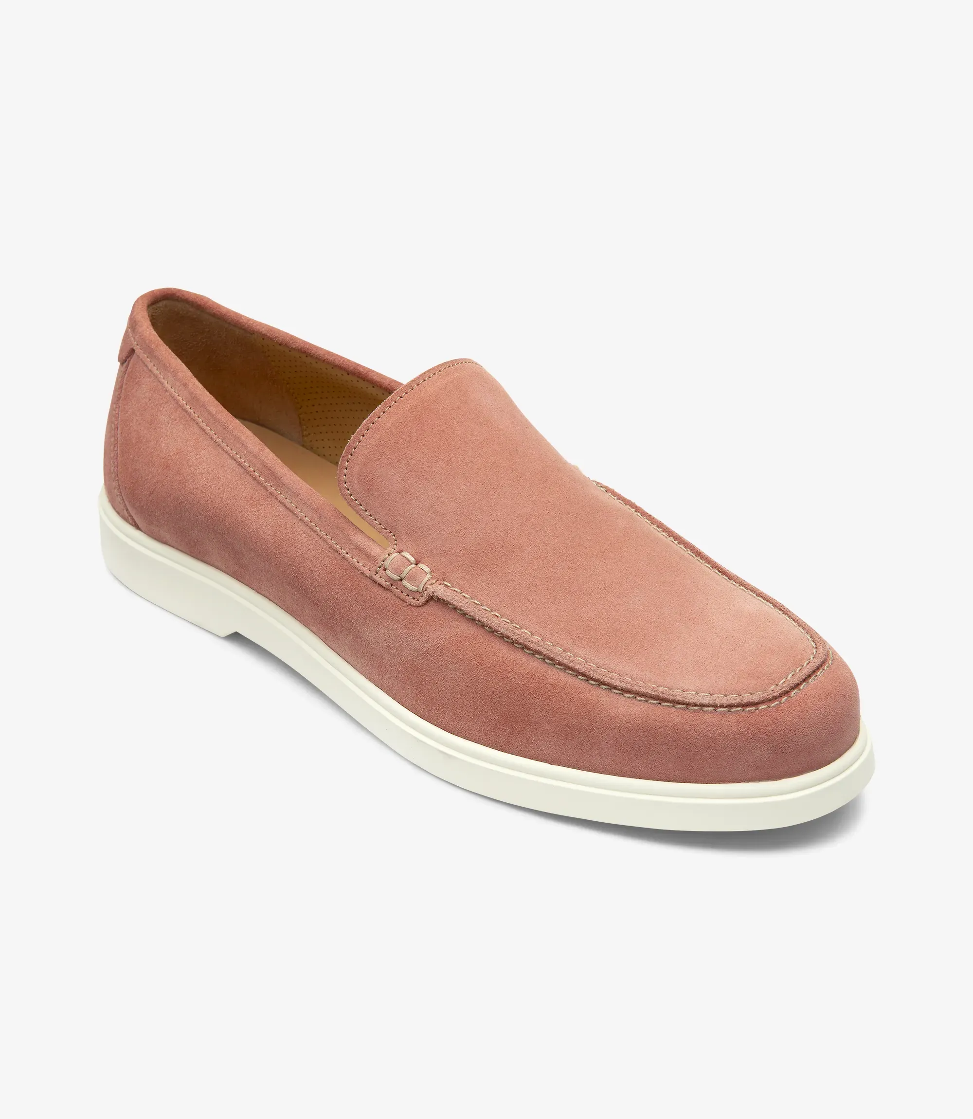 Men's Tuscany Dusky Pink loafer shoes featuring rubber soles | Angle View
