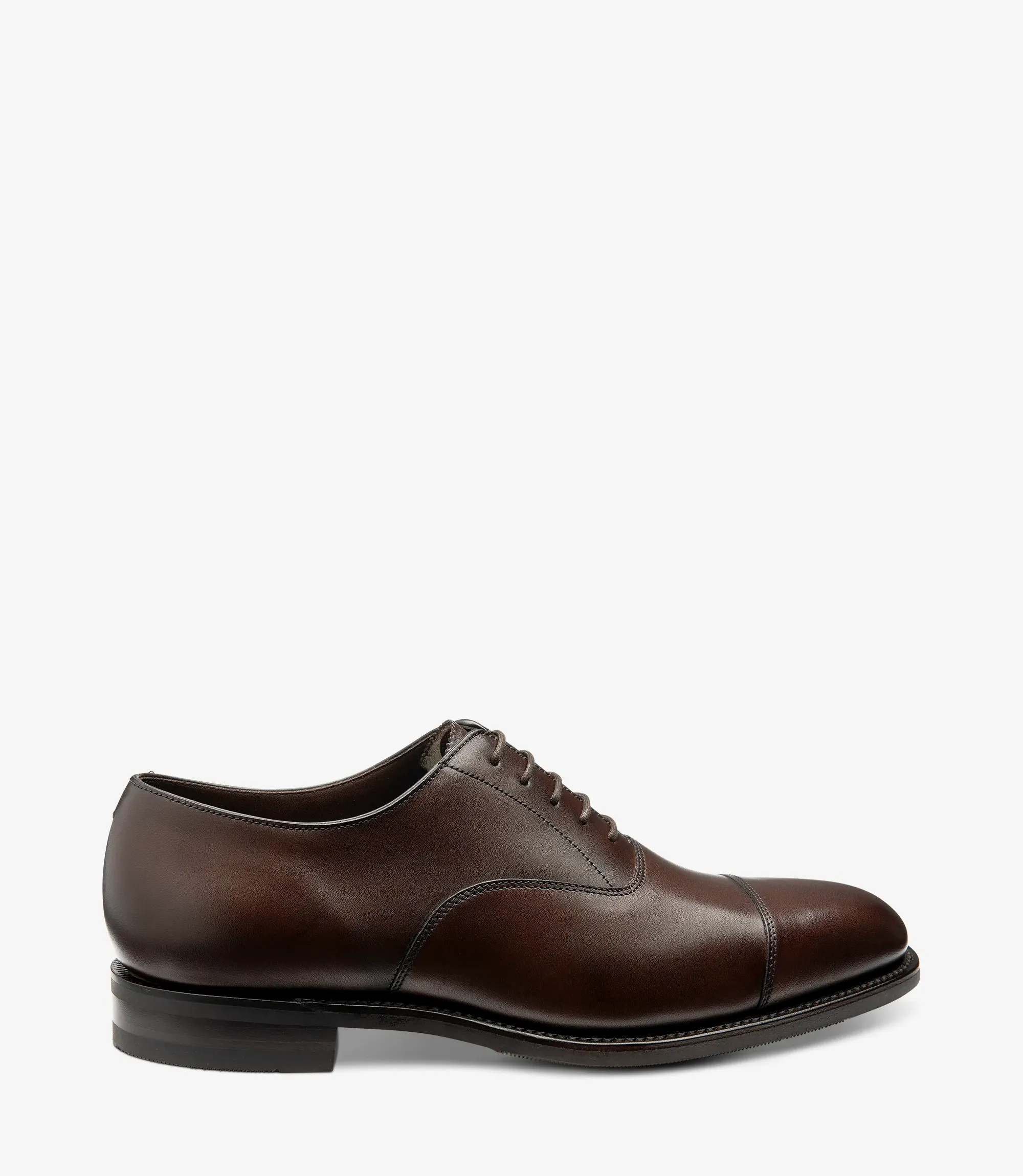 Men's Aldwych Dark Brown toe-cap shoes featuring rubber soles | Side View