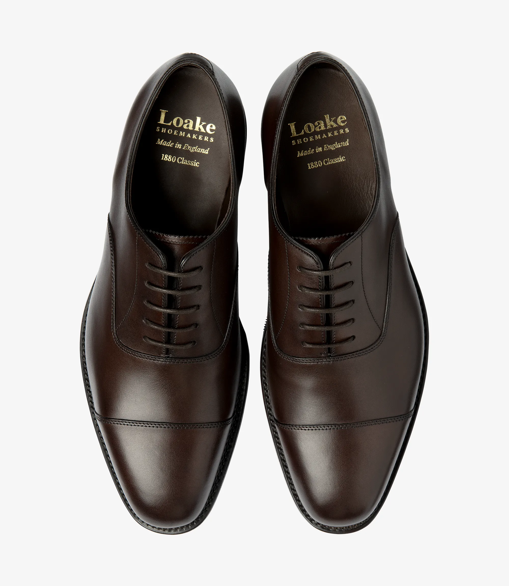 Men's Aldwych Dark Brown toe-cap shoes featuring rubber soles | Top View