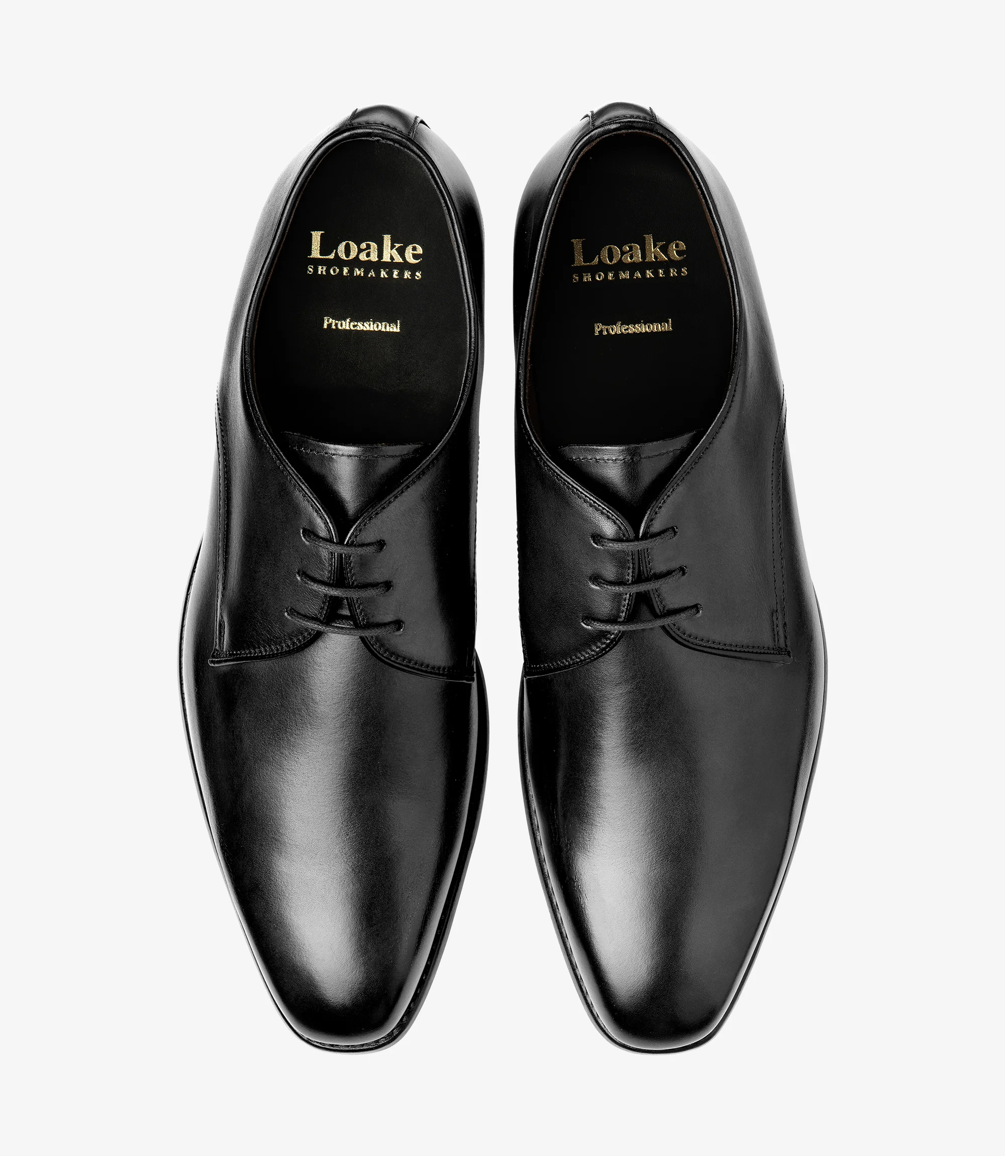 Men's Capel Black plain-tie shoes featuring leather-rubber soles | Top View