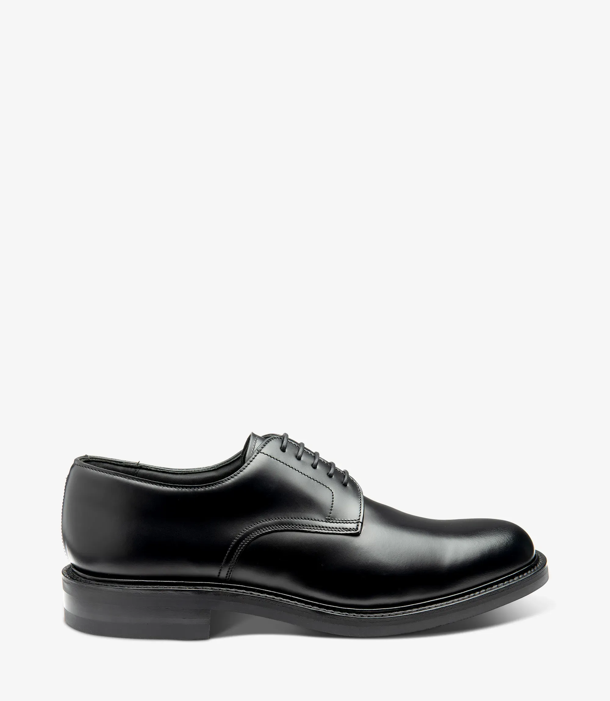 Men's Barbican Black plain-tie shoes featuring rubber soles | Side View