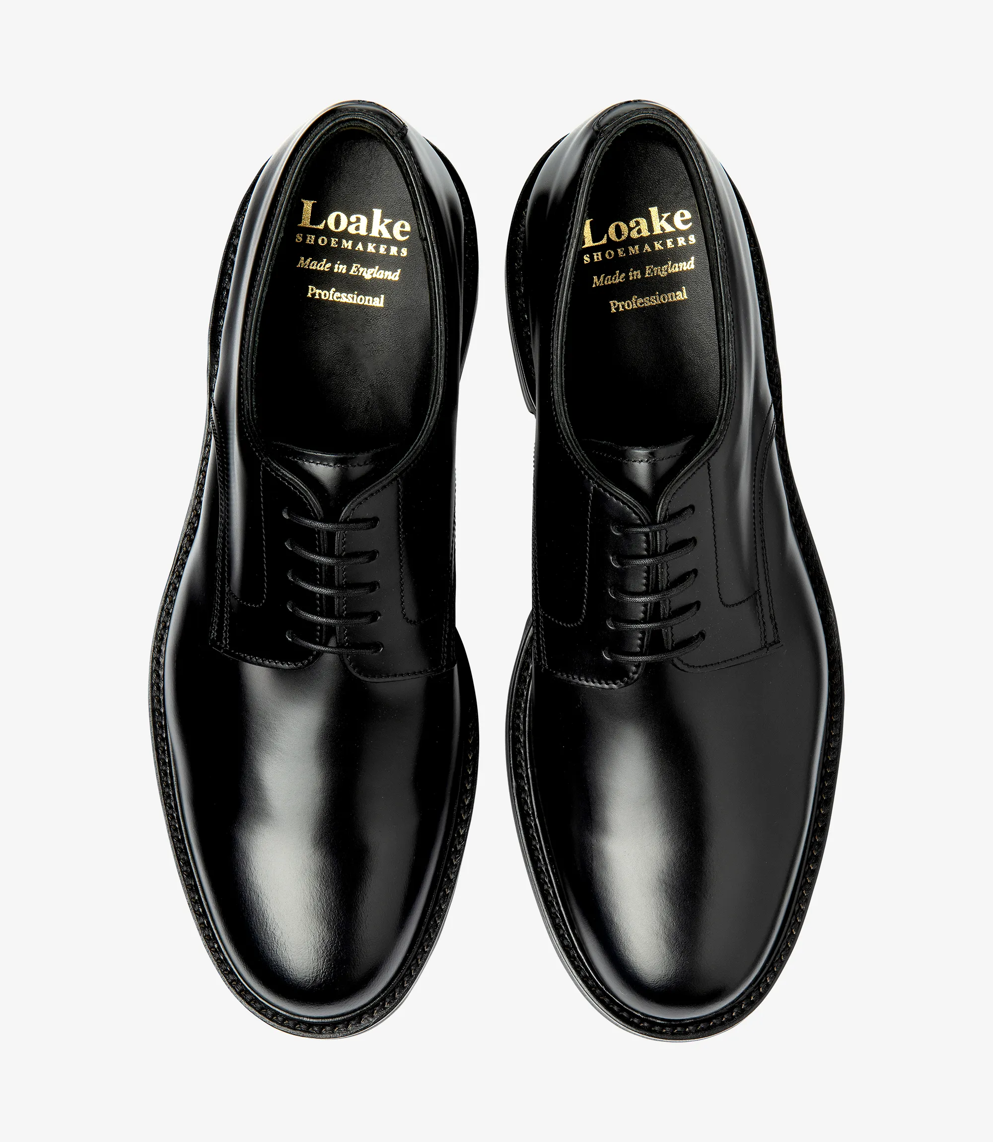 Men's Barbican Black plain-tie shoes featuring rubber soles | Top View