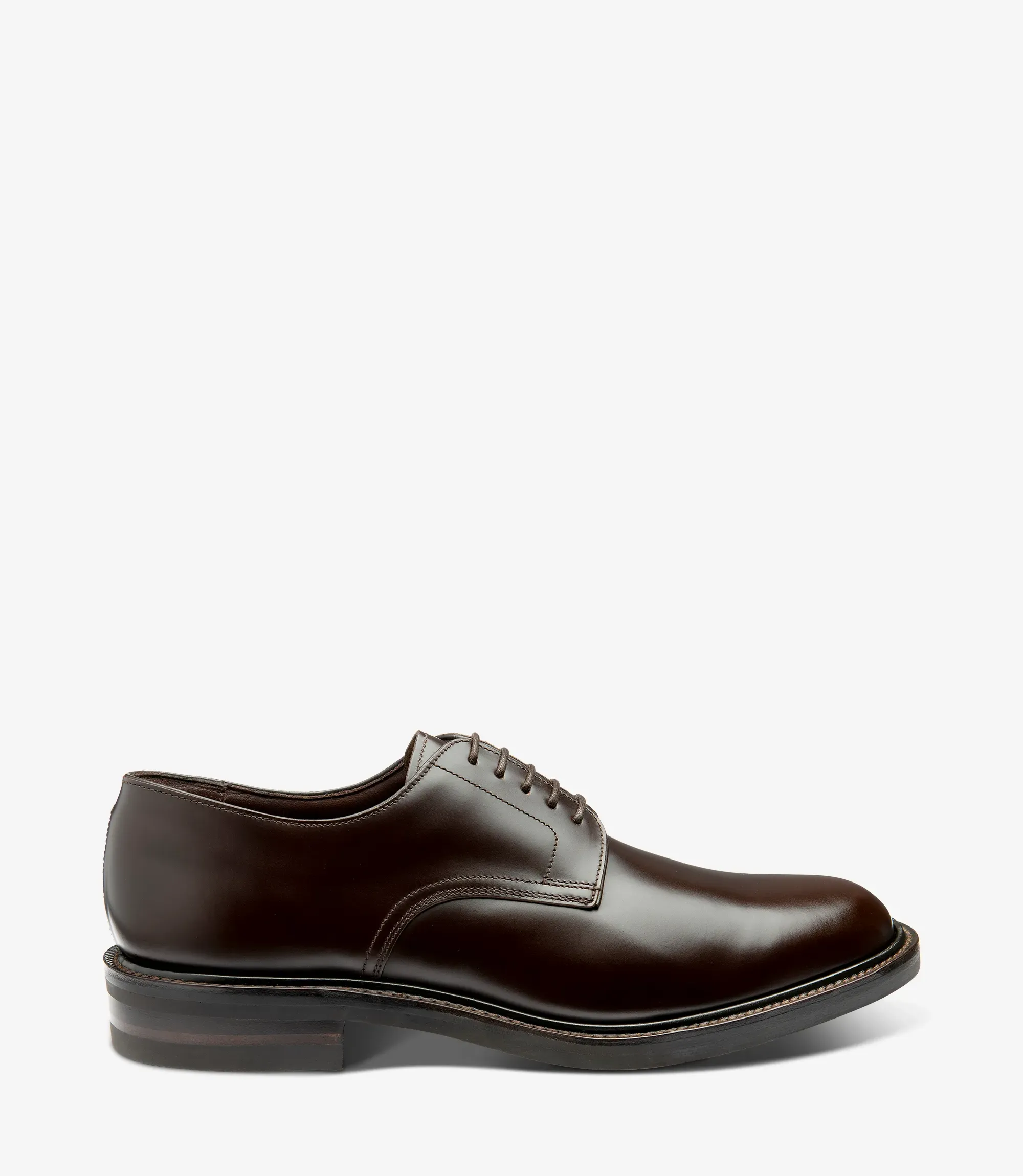 Men's Barbican Dark Brown plain-tie shoes featuring rubber soles | Side View