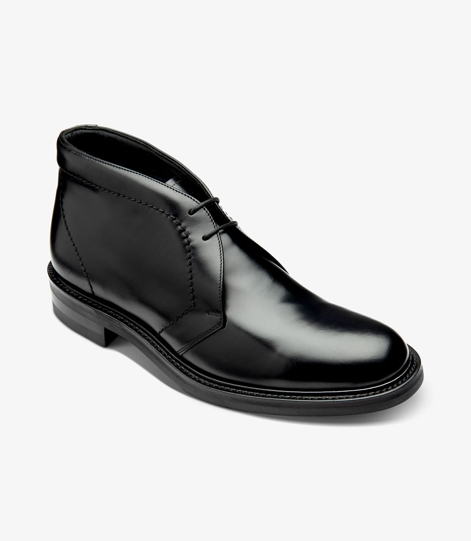 Men's Berkeley Black boot shoes featuring rubber soles | Angle View Men's Berkeley Black boot shoes featuring rubber soles | Angle View