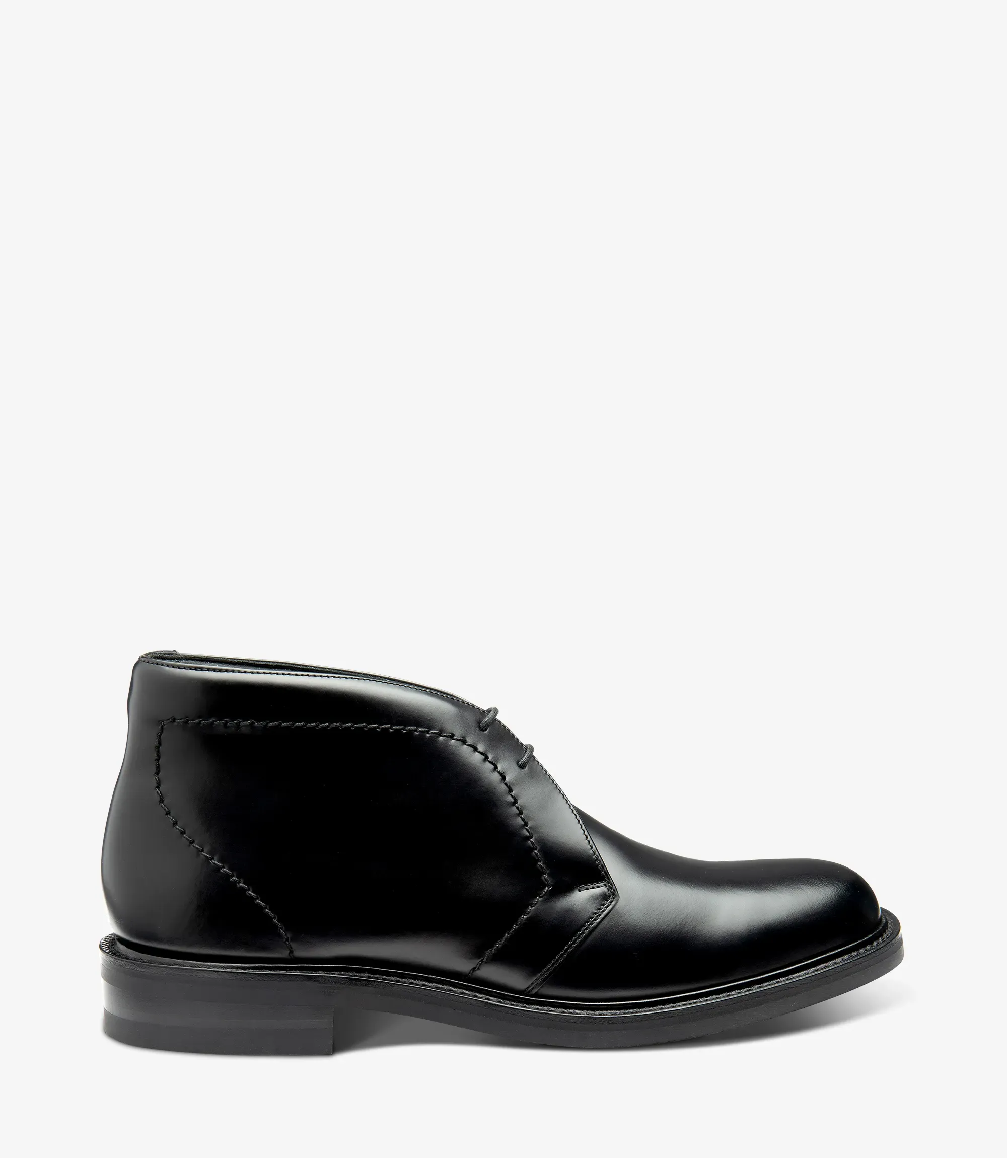 Men's Berkeley Black boot shoes featuring rubber soles | Side View Men's Berkeley Black boot shoes featuring rubber soles | Side View