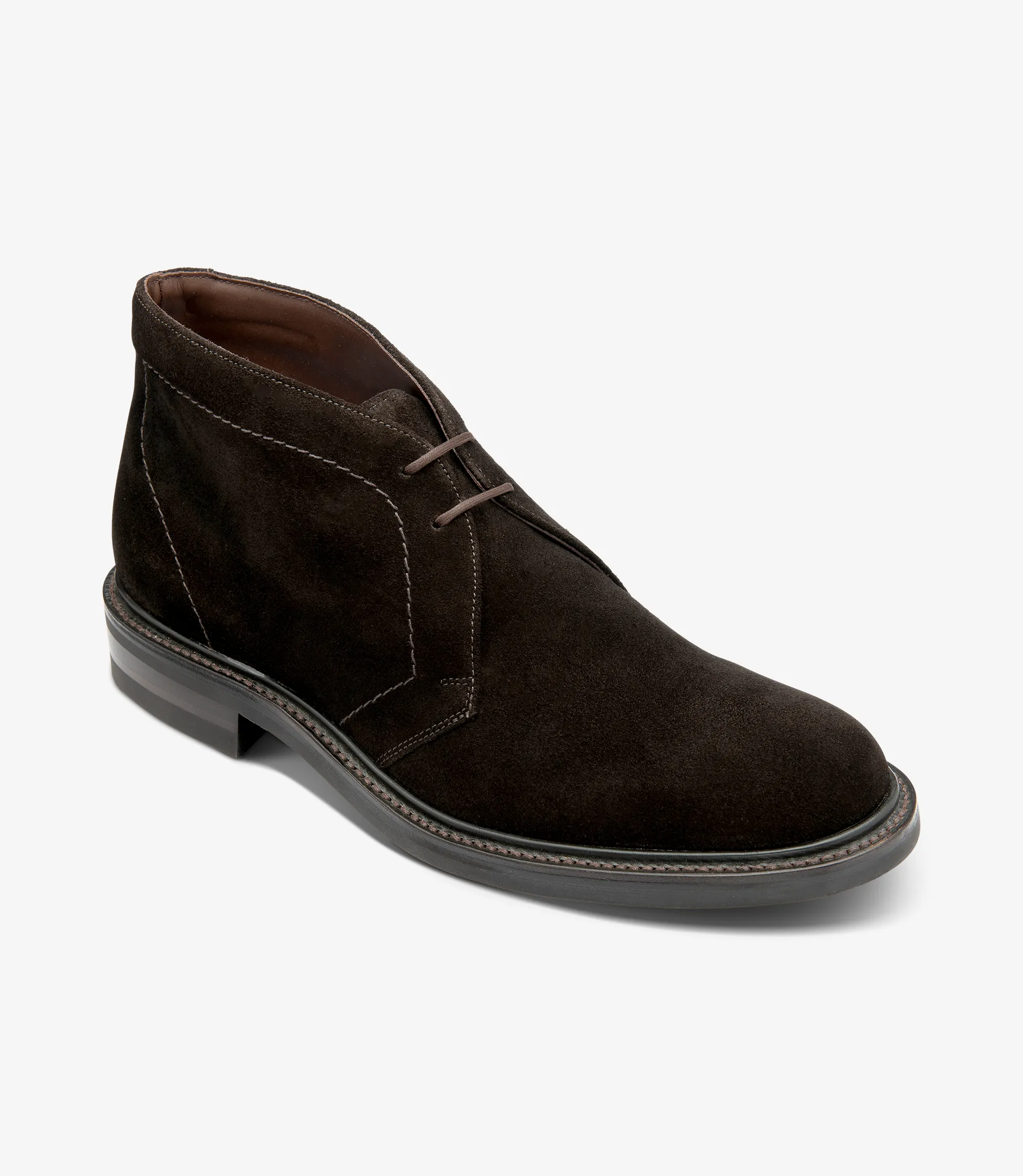 Men's Berkeley Dark Brown boot shoes featuring rubber soles | Angle View
