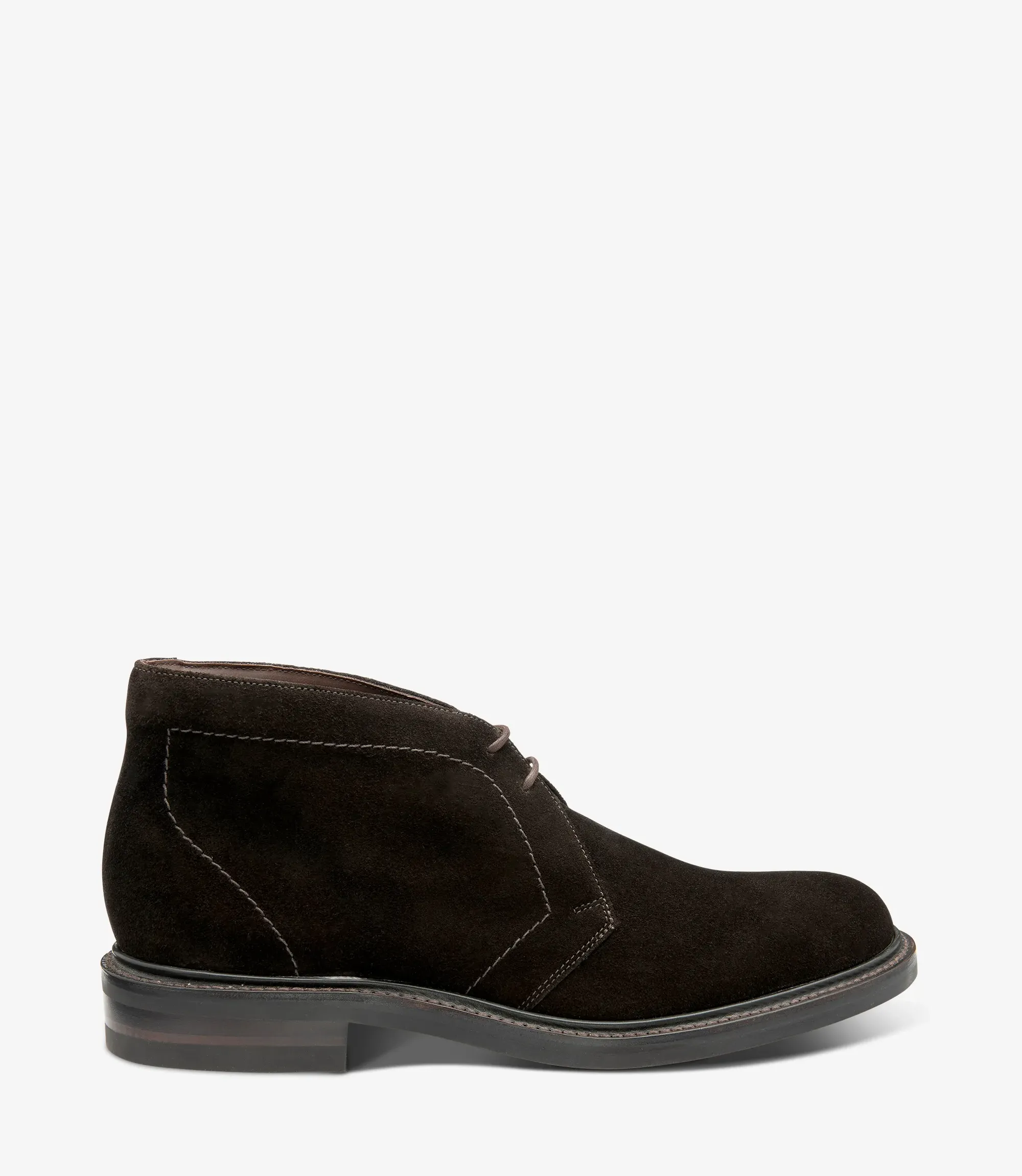 Men's Berkeley Dark Brown boot shoes featuring rubber soles | Side View
