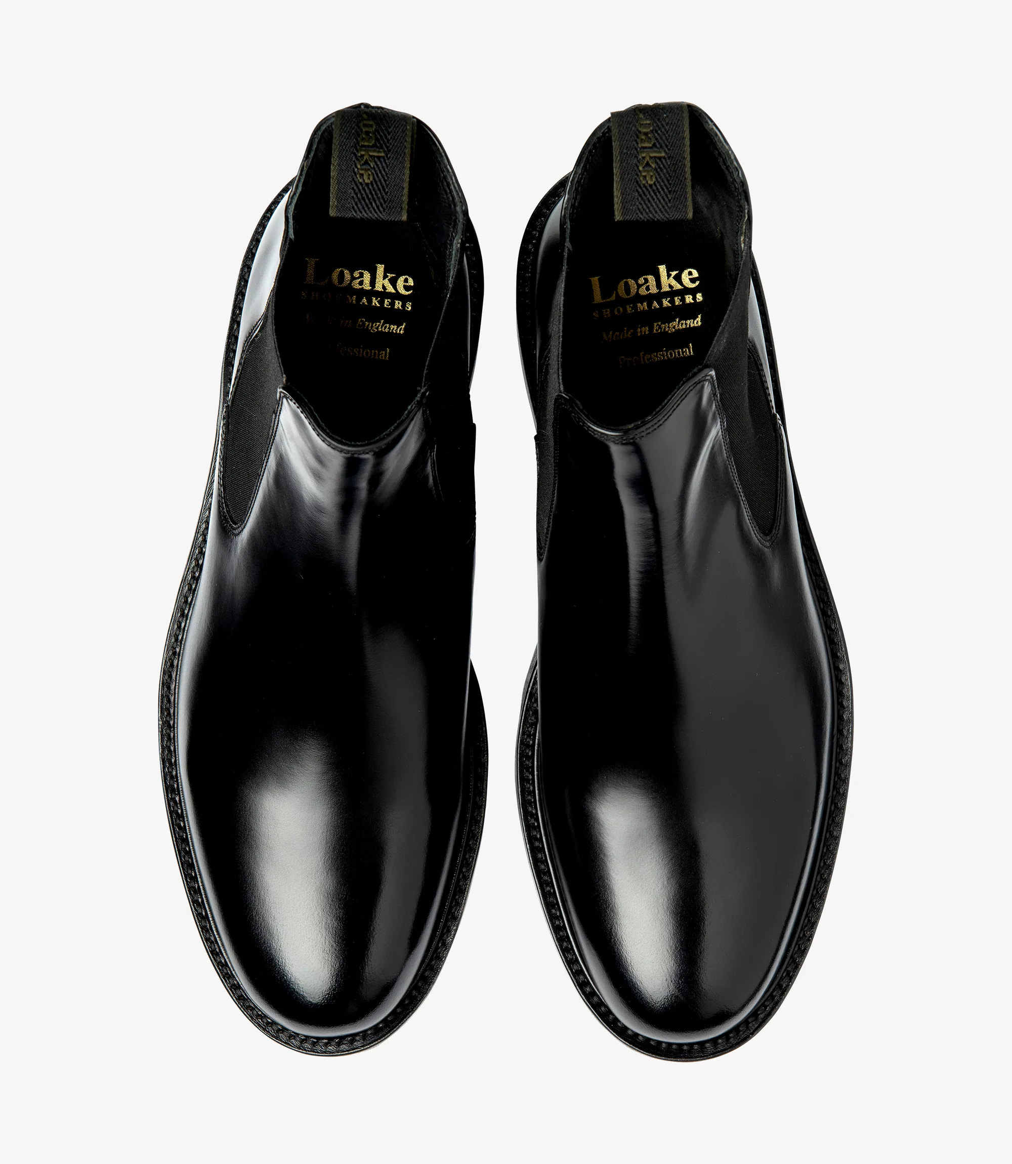 Men's Dorchester Black boot shoes featuring rubber soles | Top View
