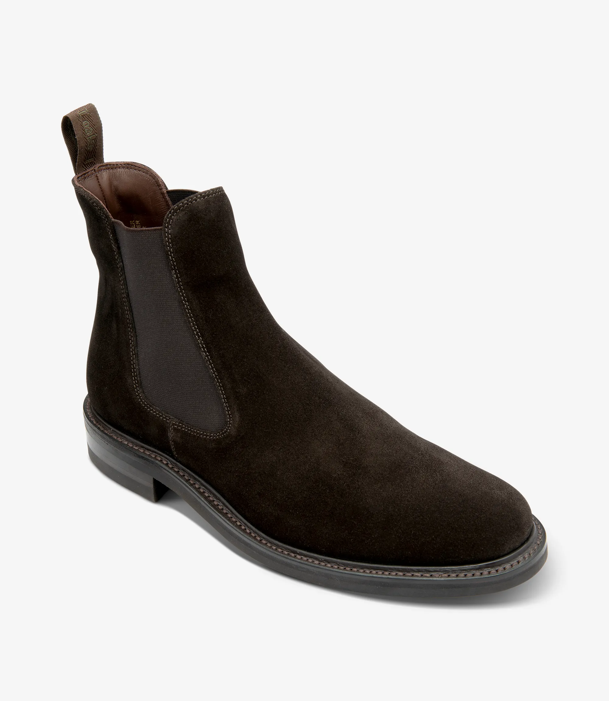 Men's Dorchester Dark Brown boot shoes featuring rubber soles | Angle View