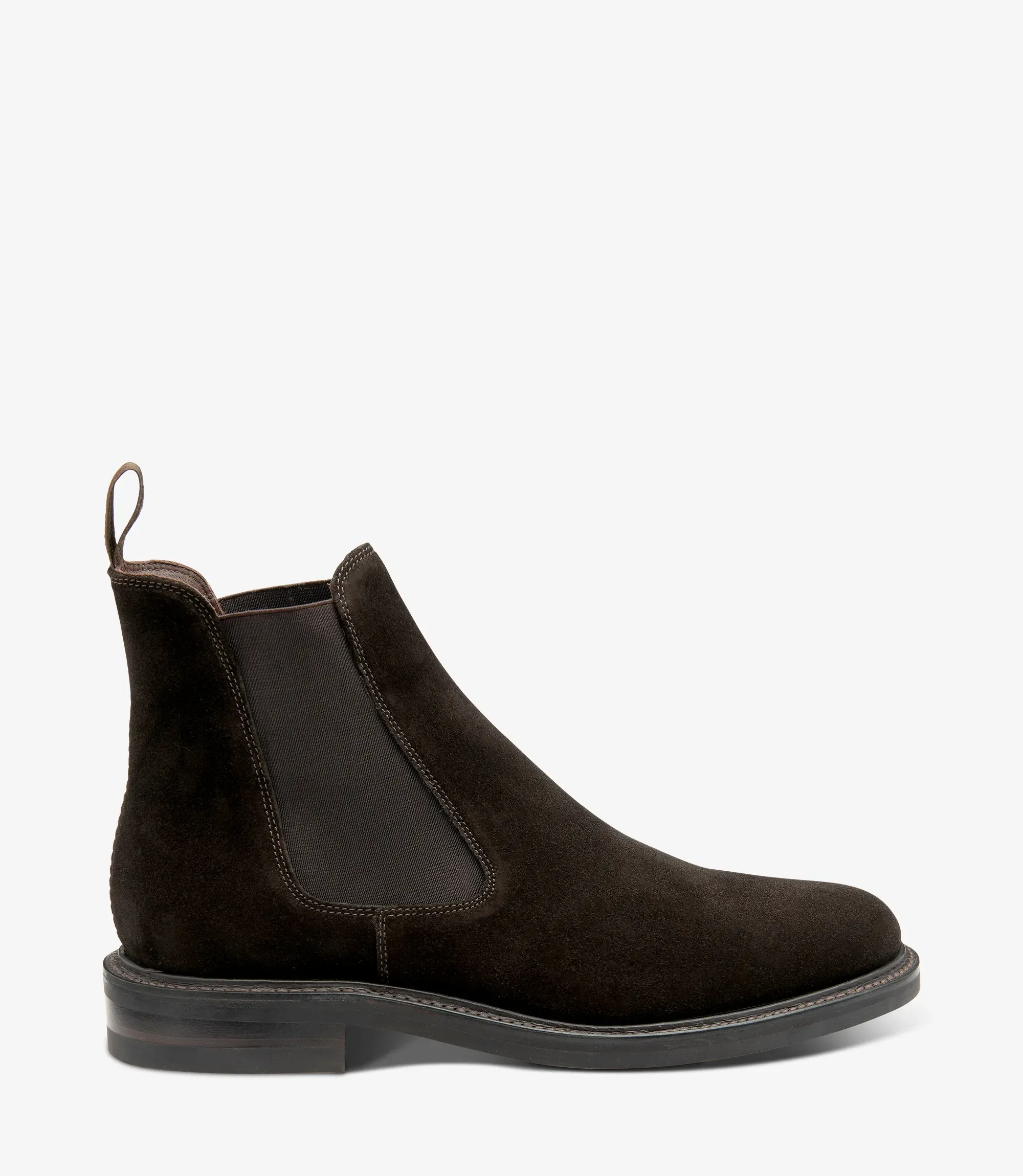 Men's Dorchester Dark Brown boot shoes featuring rubber soles | Side View