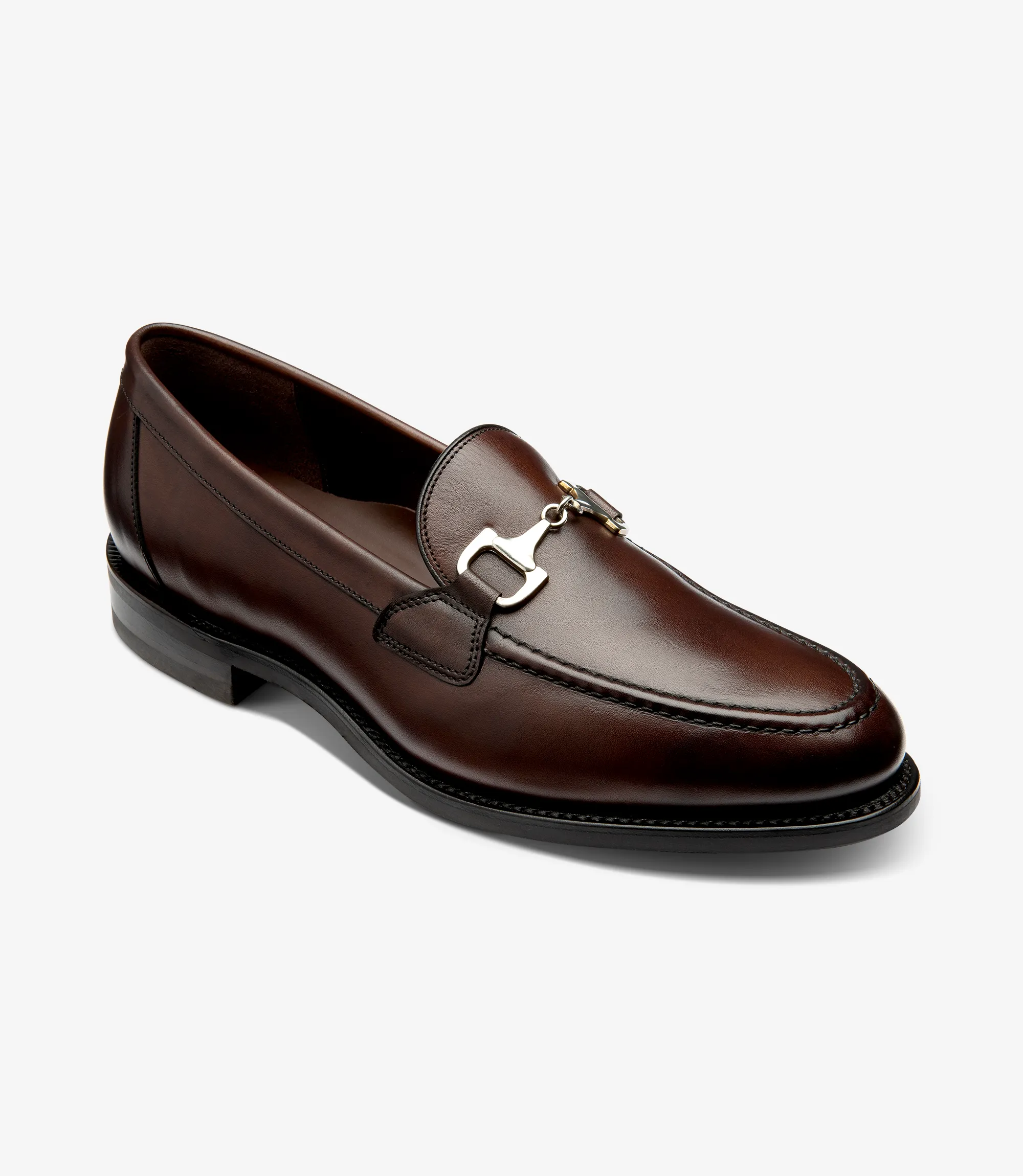 Men's Kensington Dark Brown loafer shoes featuring rubber soles | Angle View