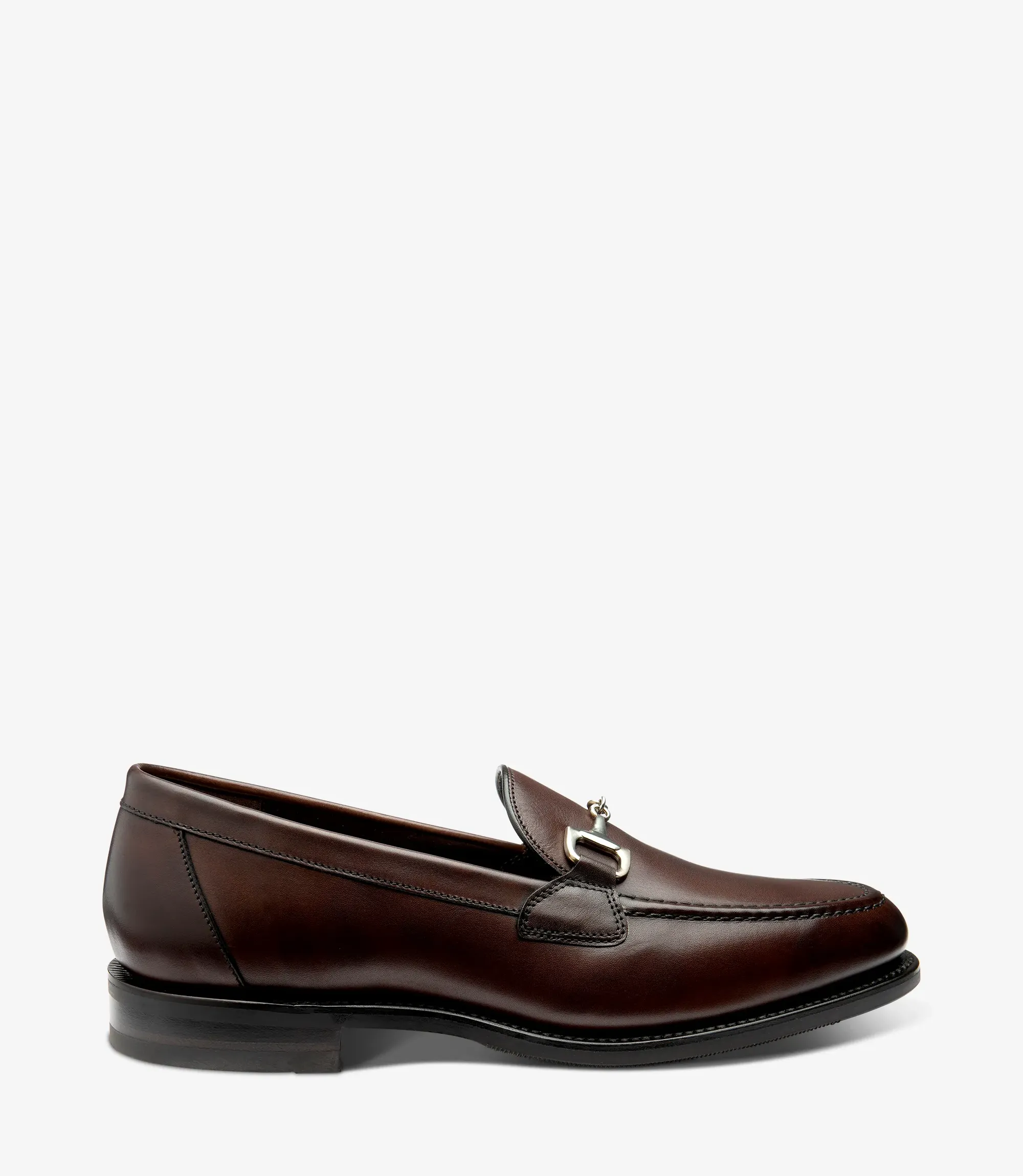 Men's Kensington Dark Brown loafer shoes featuring rubber soles | Side View